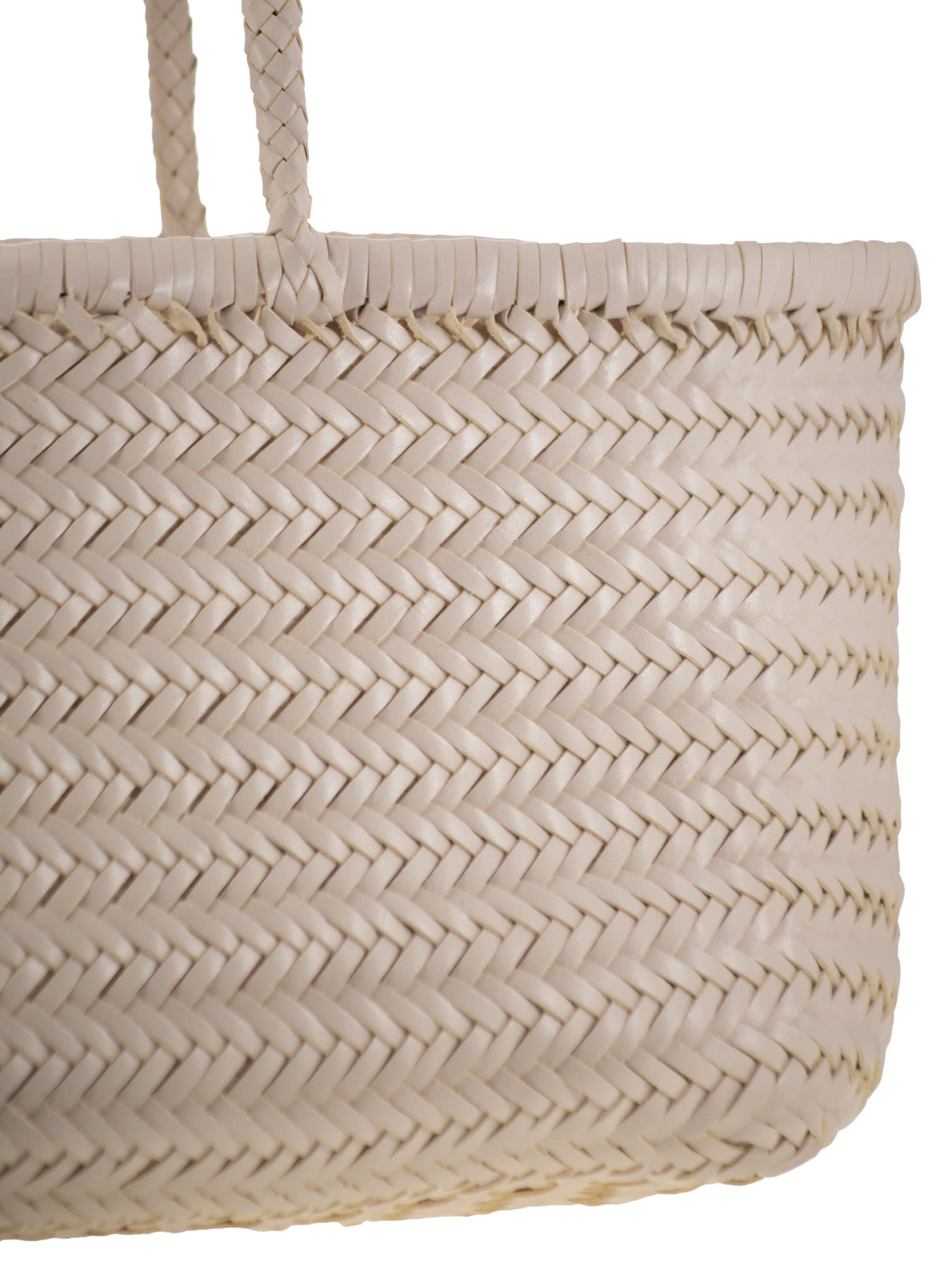 Dragon Diffusion Bamboo Triple Jump Big - Woven Leather Bag In Sand