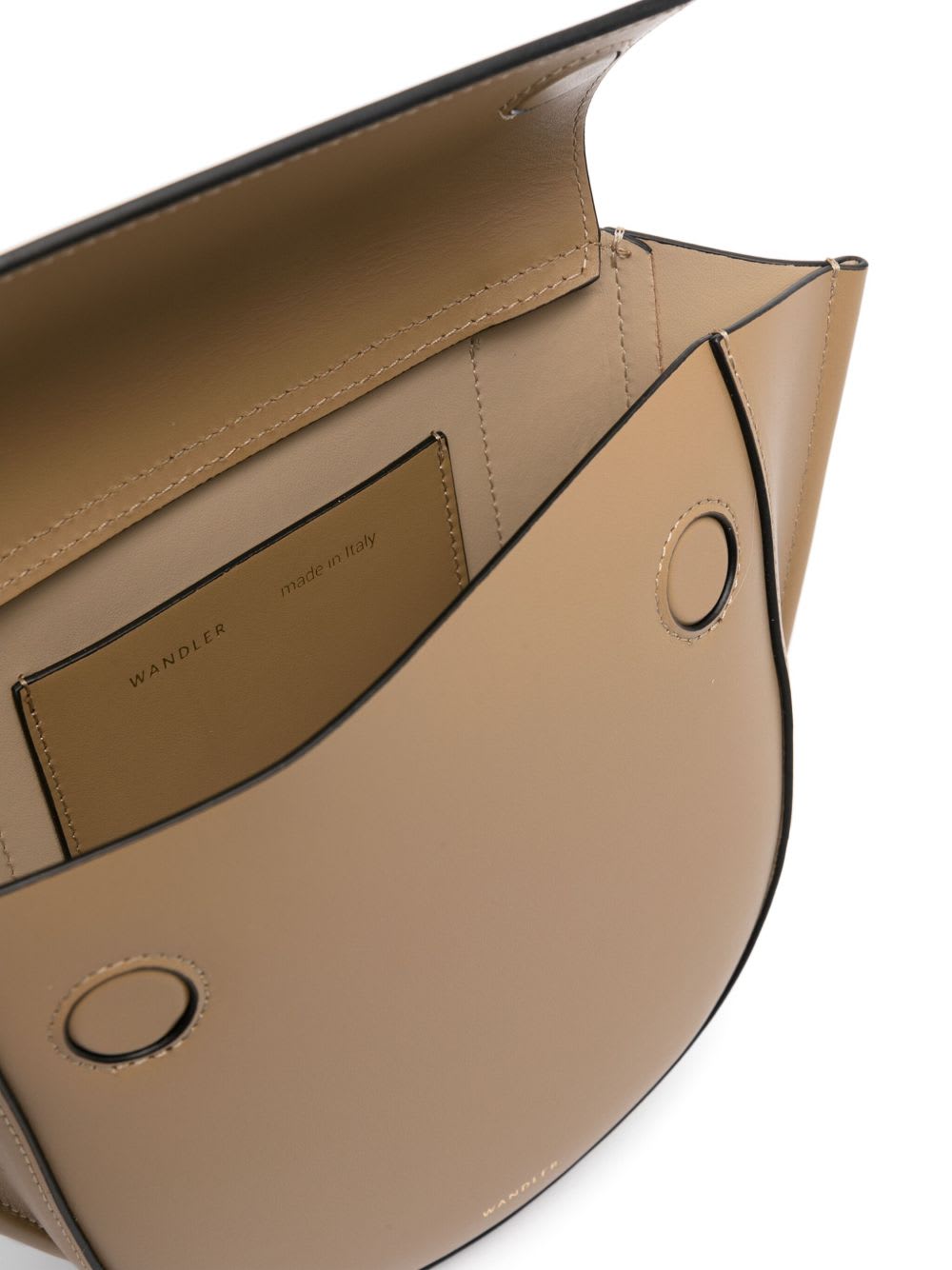 Wandler Structured Vitello Leather Shoulder Bag With Winged Sides In Nude