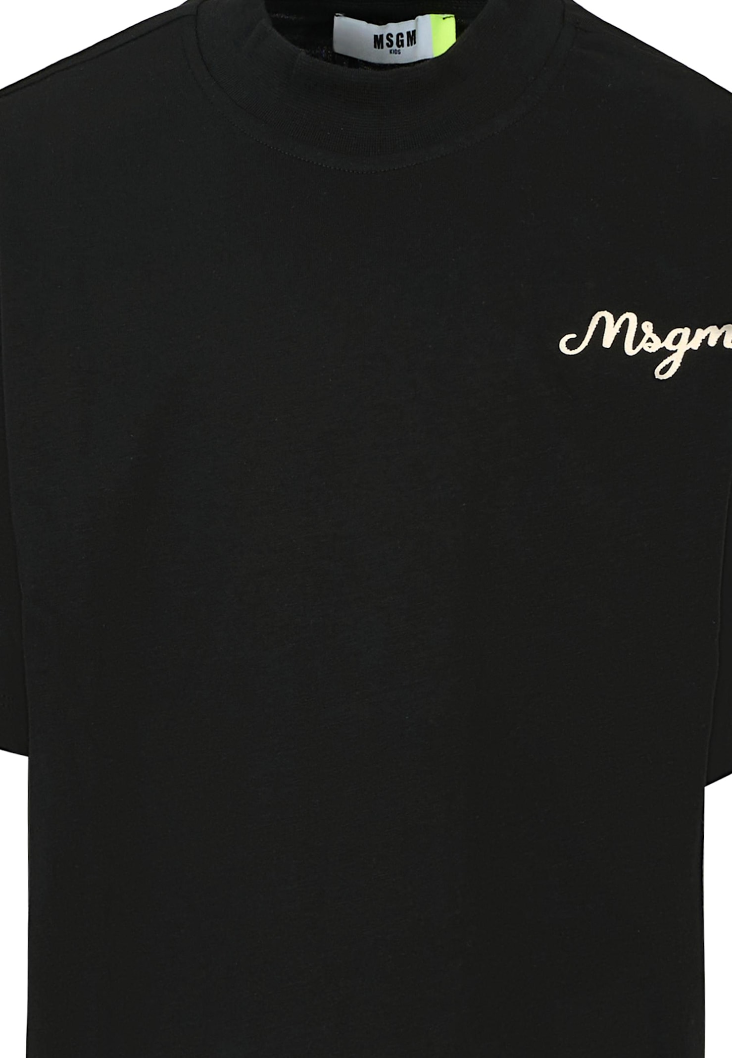 Msgm Black T-shirt For Boy With Logo In Black