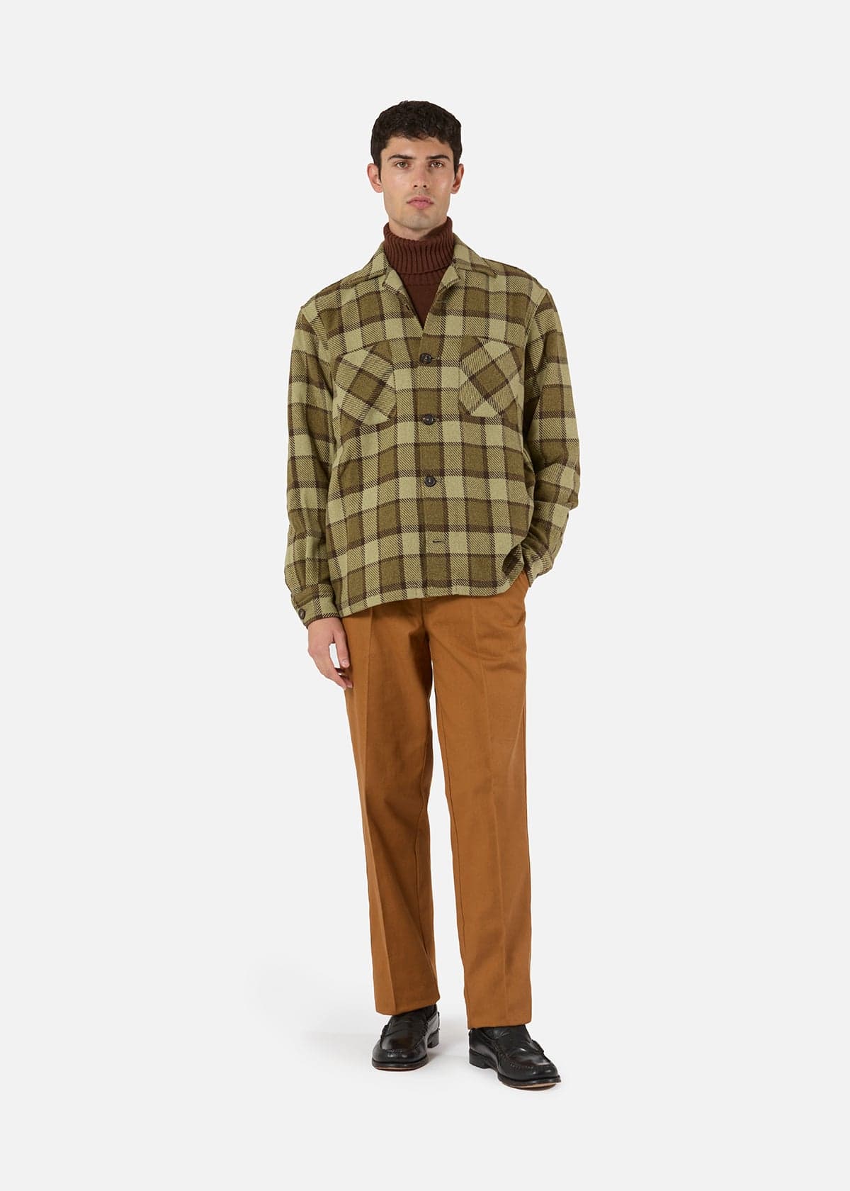 Doppiaa Aabba Plaid Overshirt In Green