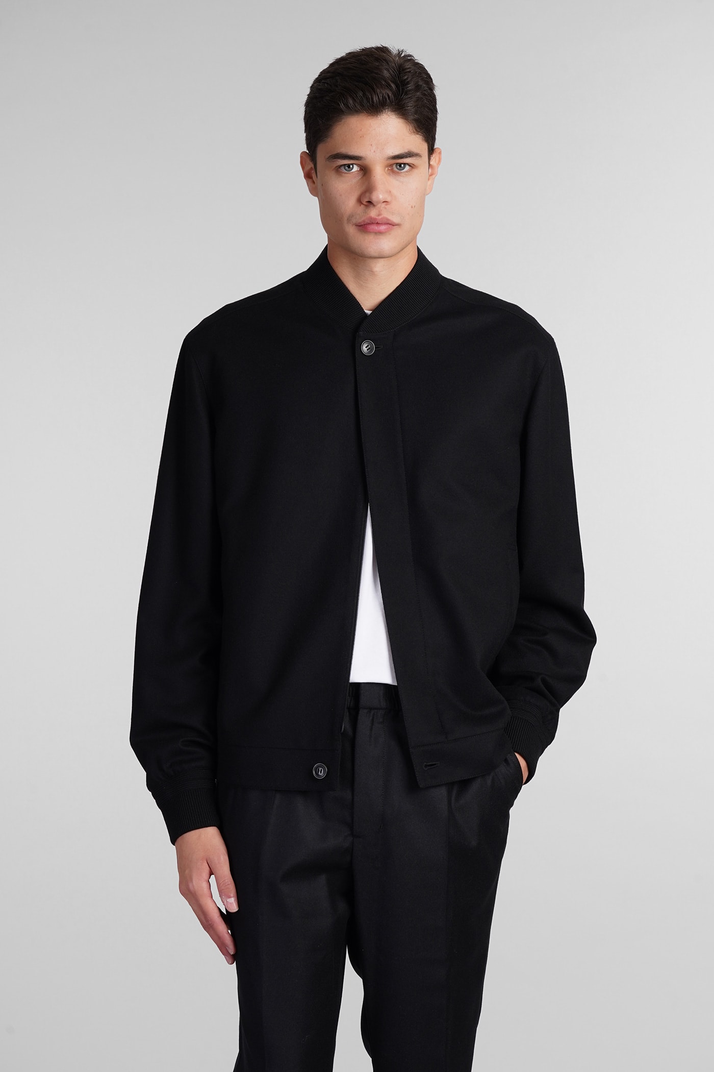 Zegna Casual Jacket In Black Cashmere