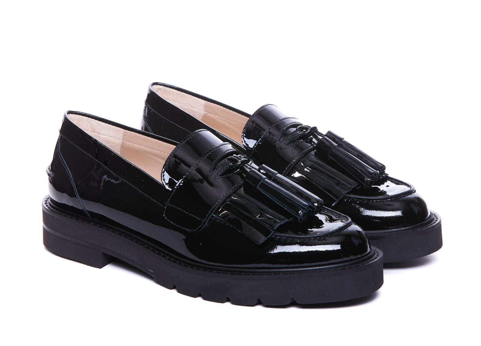 Shop Stuart Weitzman Mila Loafers In Black