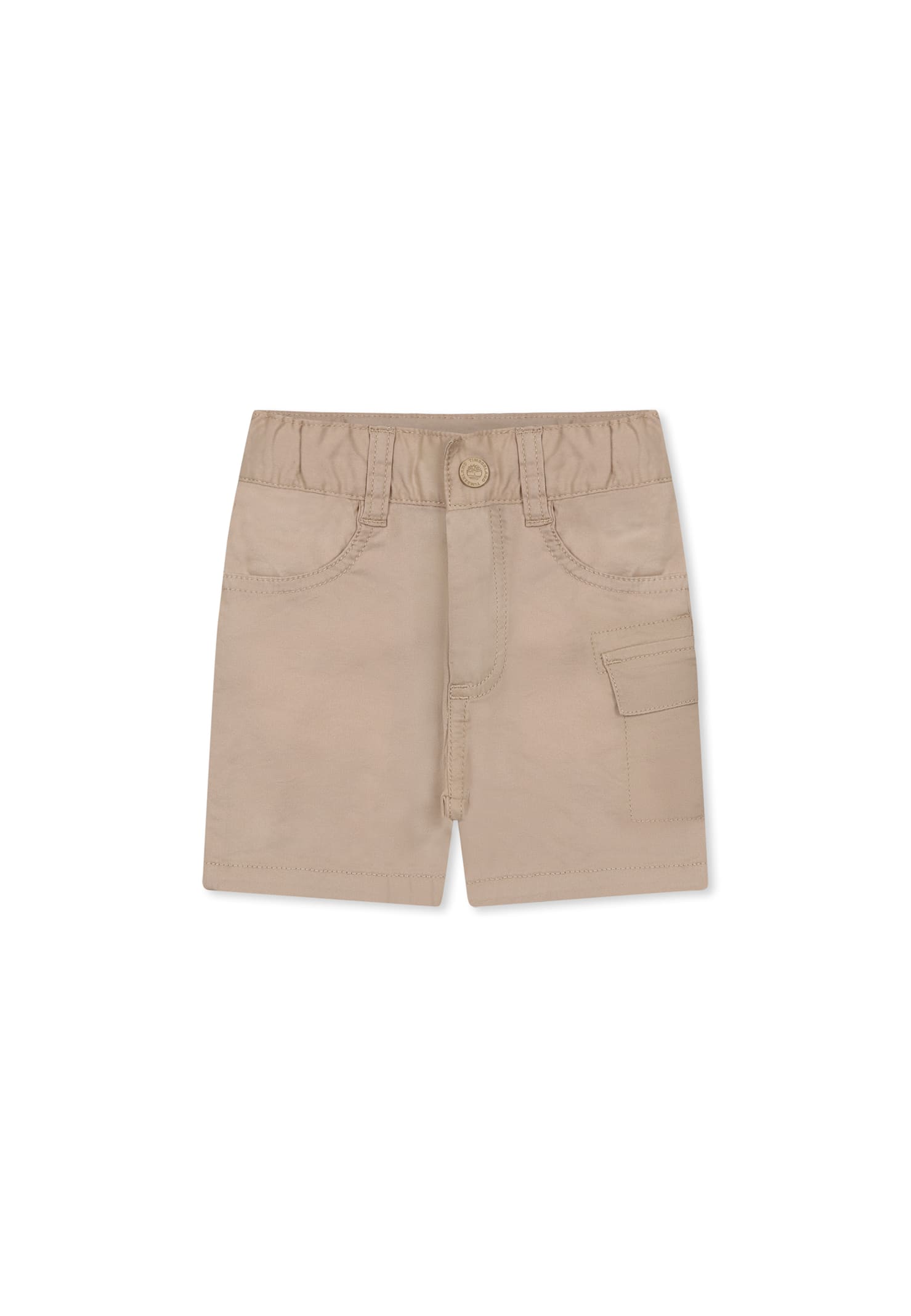 Timberland Beige Shorts For Baby Boy With Logo In Beige