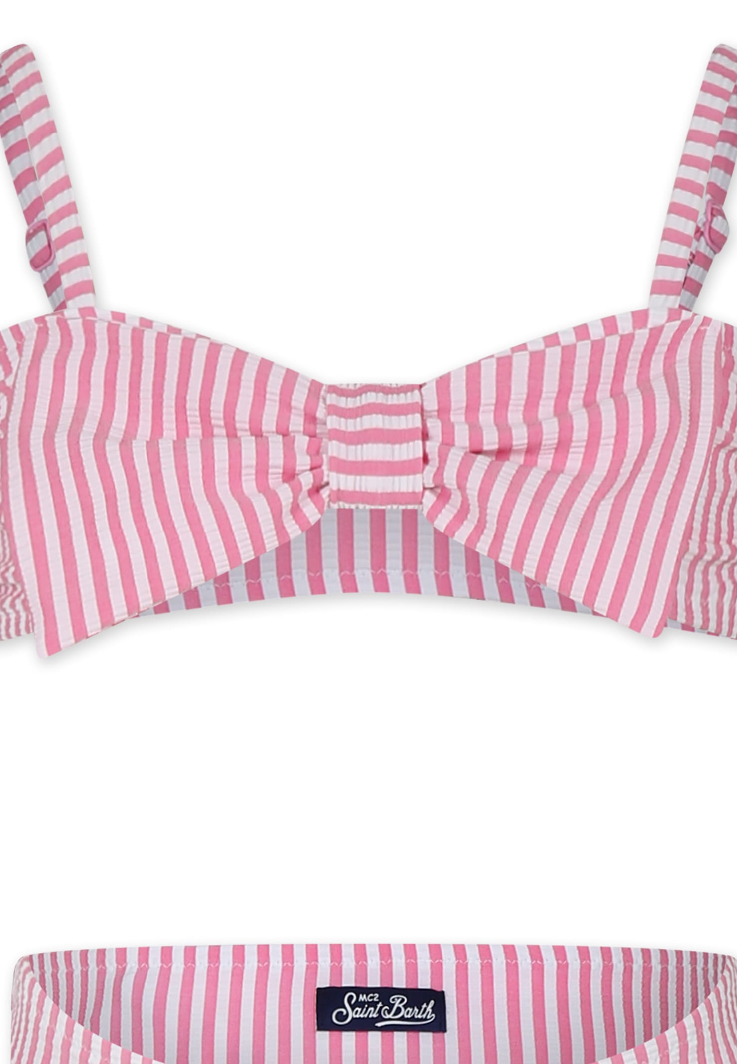 Mc2 Saint Barth Pink Bikini For Girl With Bow In Multi