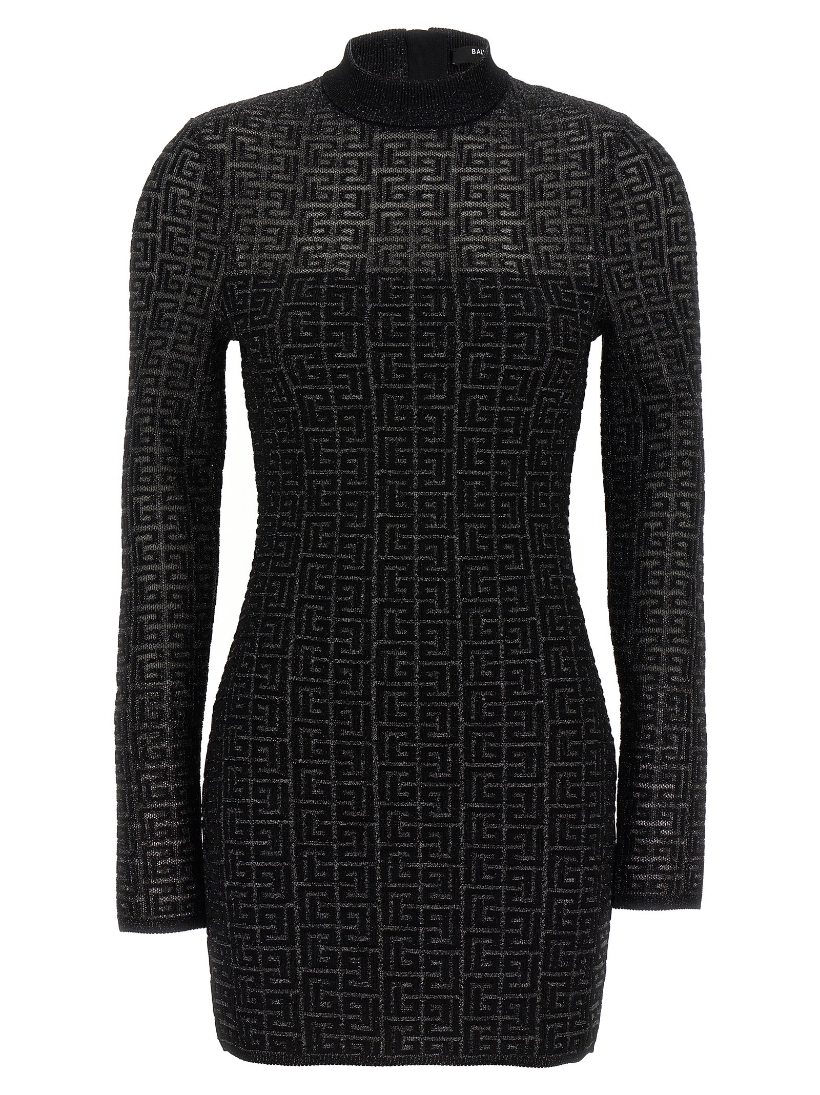 Shop Balmain Monogram Dress In Black