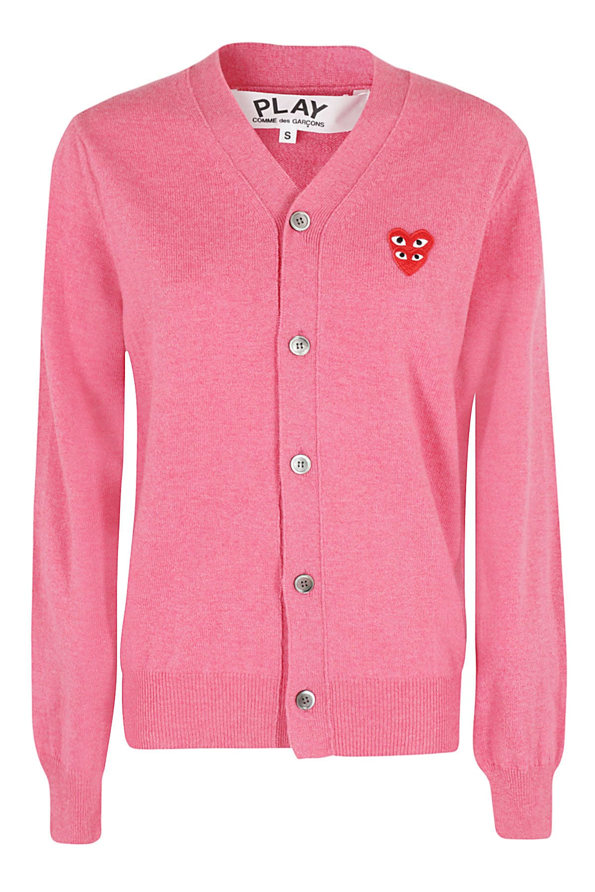 Shop Comme Des Garçons Play Knit Cardigan In Pink