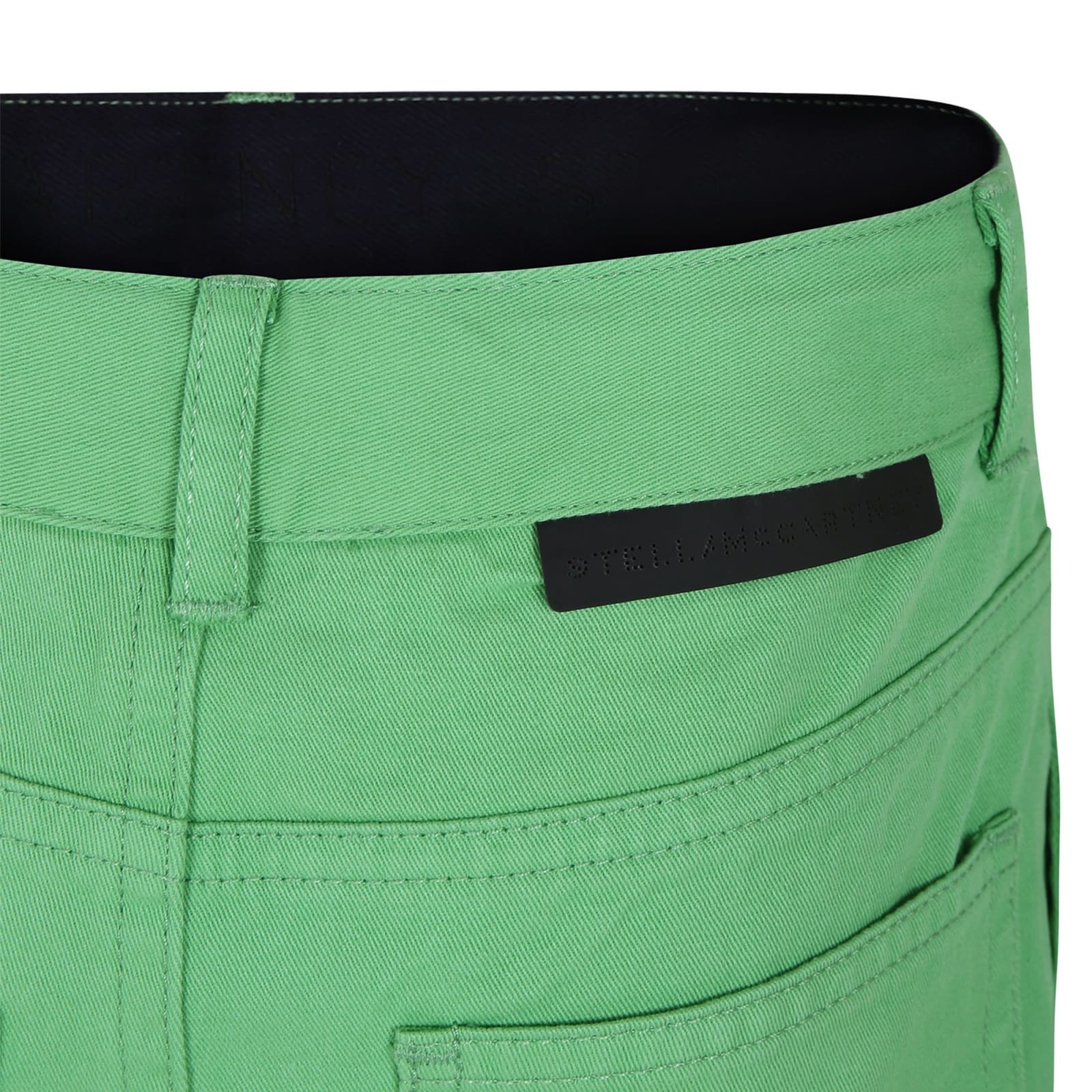 Shop Stella Mccartney Green Shorts For Boy With Logo