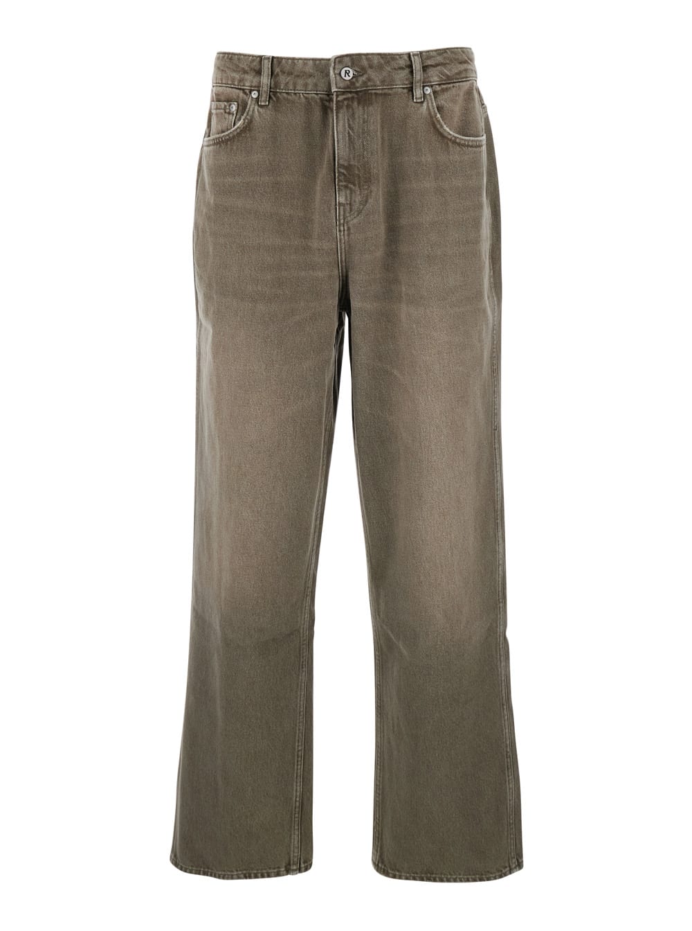 REPRESENT r3 Green Jeans With Belt Loops And Logo Embroidery On The Rear In Denim Man