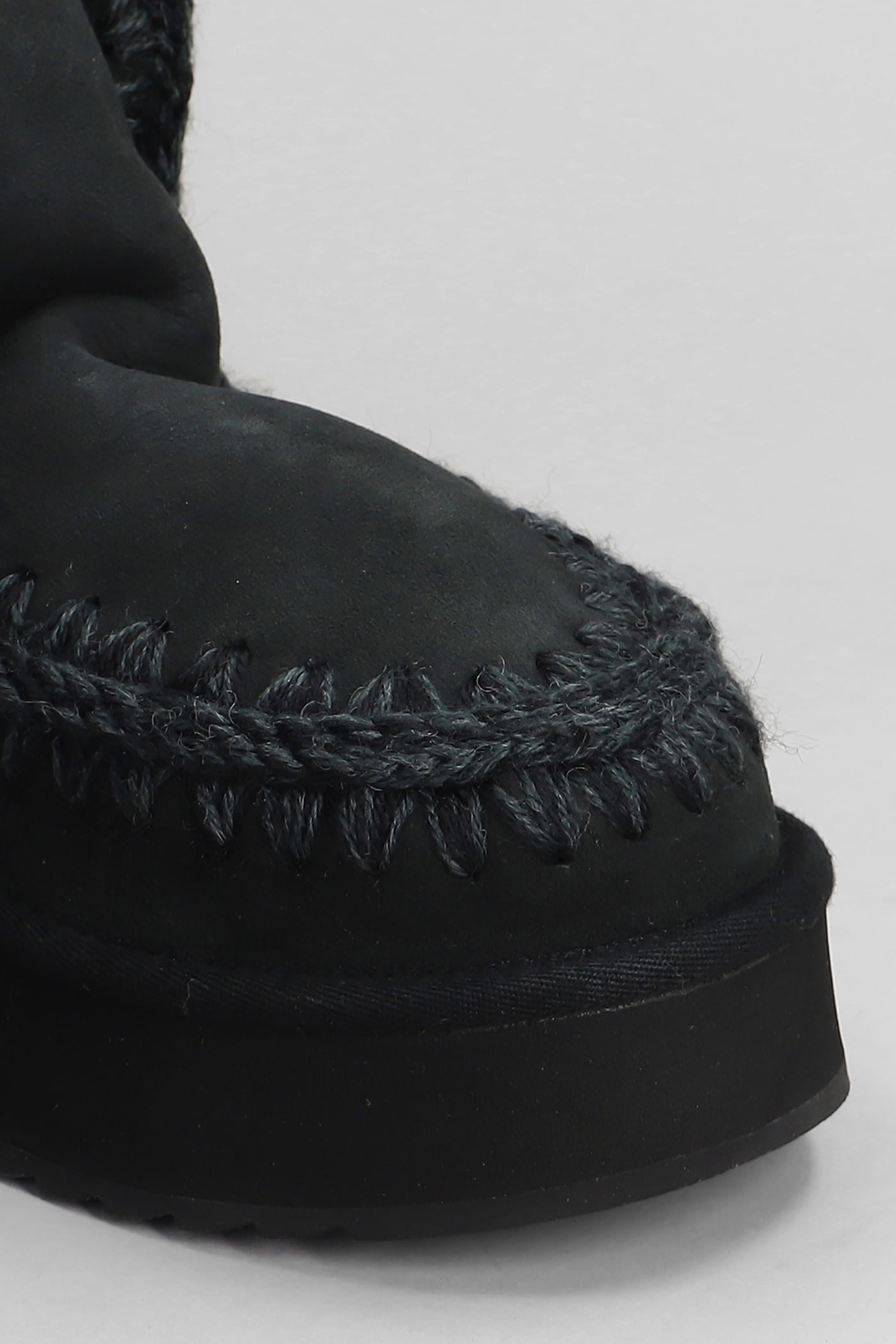 Shop Mou Mini Eskimo Platform High Heels Ankle Boots In Black Suede