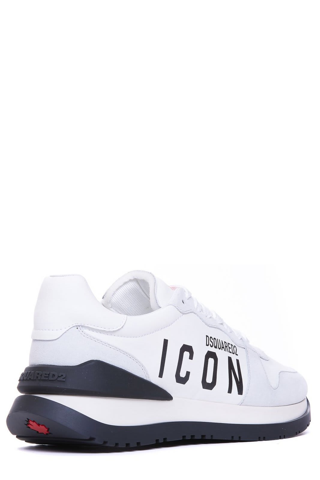 Shop Dsquared2 Icon Lace-up Running Sneakers In White/black/red