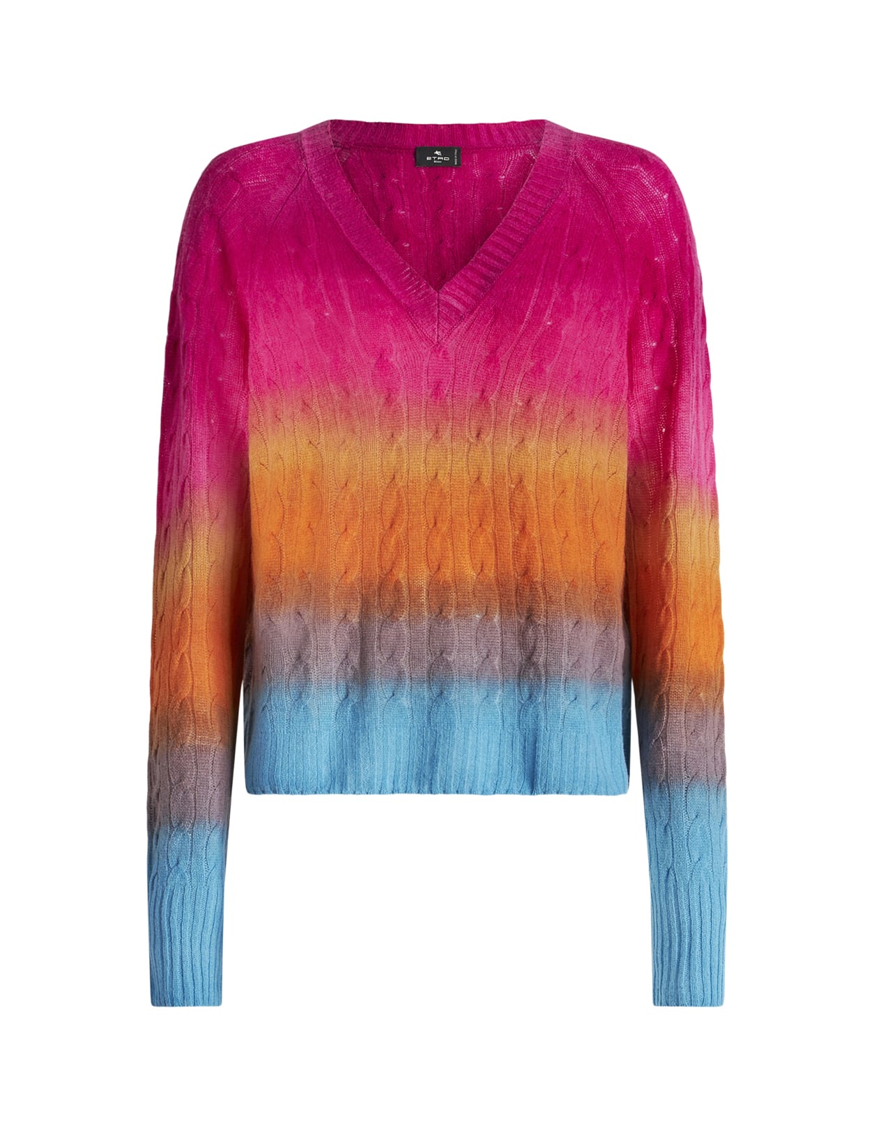 ETRO SHADED BRAIDED WOOL SWEATER