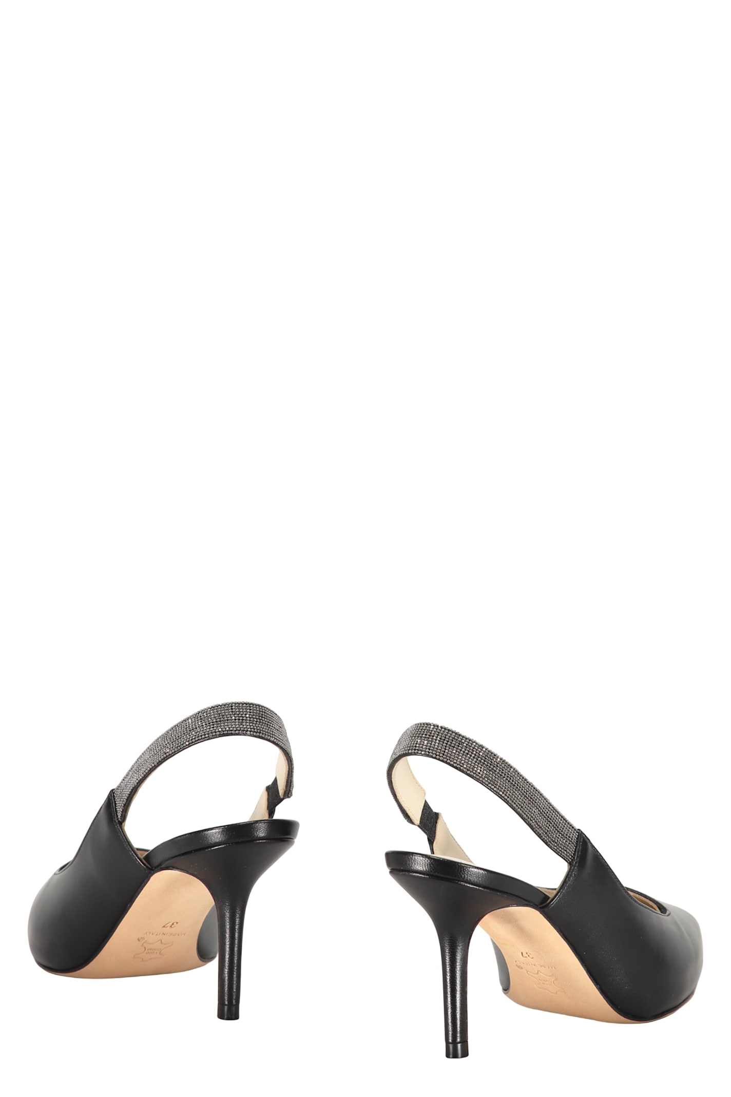 Fabiana Filippi Leather Slingback Pumps In Black