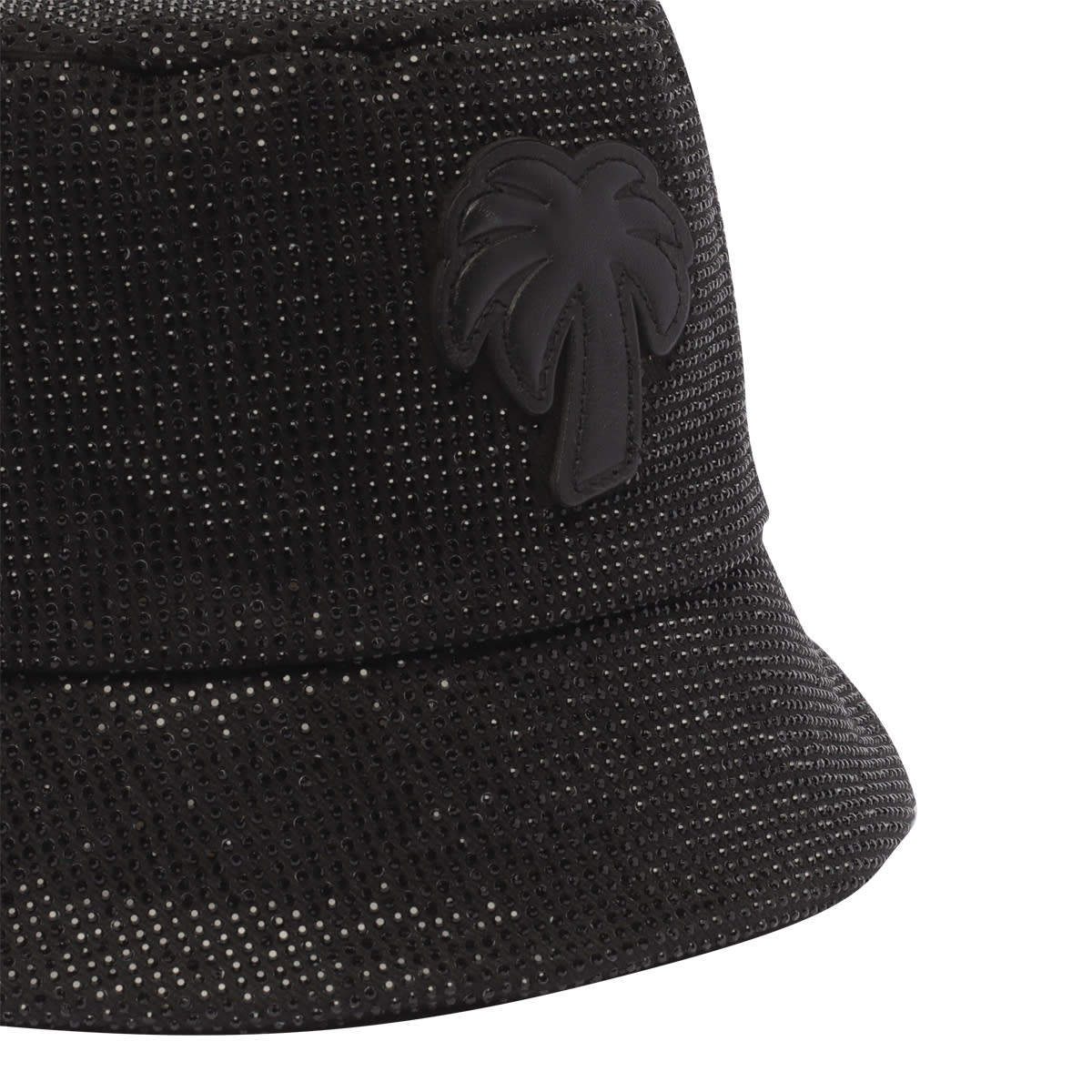 Shop Palm Angels Rhinestones Palm Bucket Hat In Black