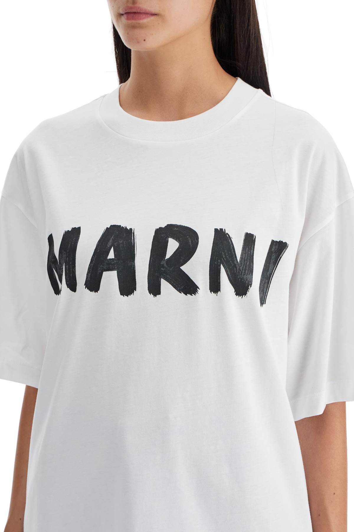 Marni Oversized Logo T In White