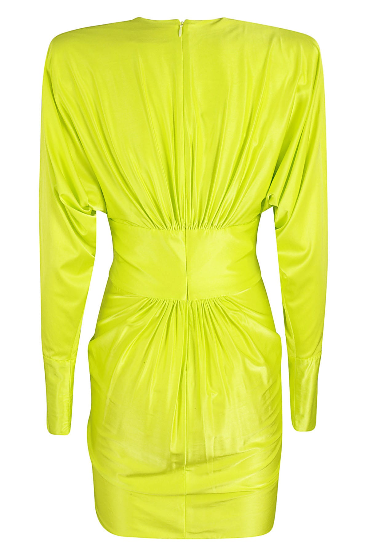 Shop Alexandre Vauthier Mini Dress In Neon Yellow