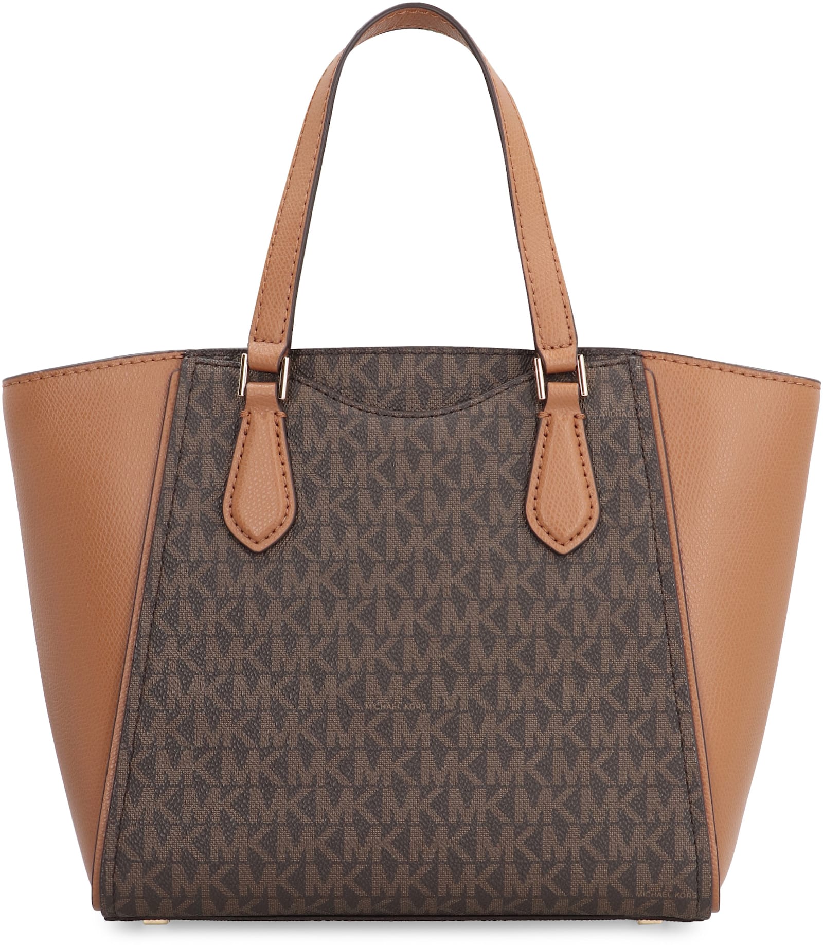 Shop Michael Michael Kors Taryn Coated Canvas Tote In Brown