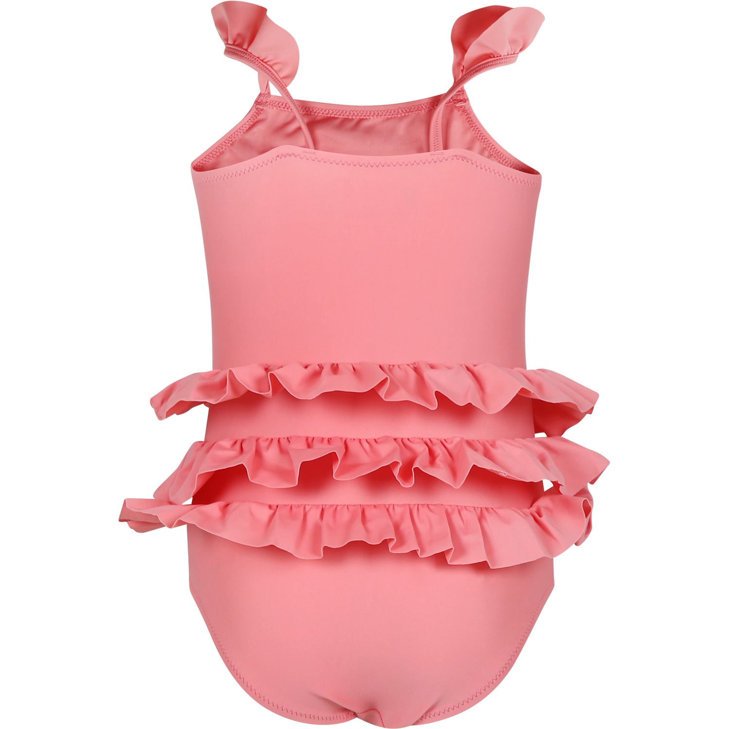 Shop Mini Rodini Pink Swimsuit For Girl With Owl
