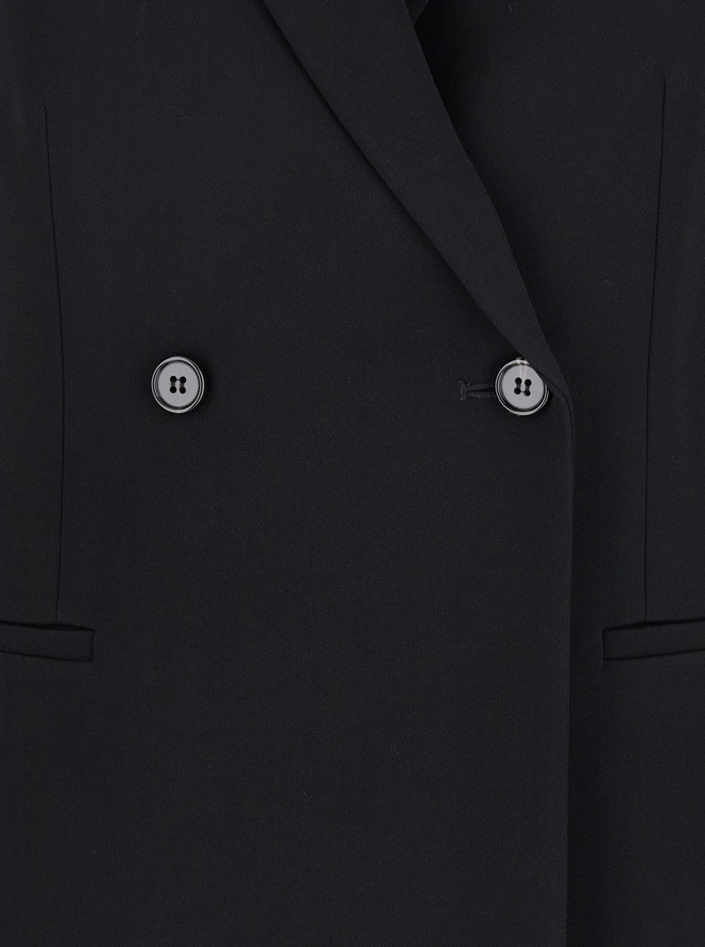 Shop Theory Black Double Breasted Jacket With Shoulder Pads In Tech Fabric Woman