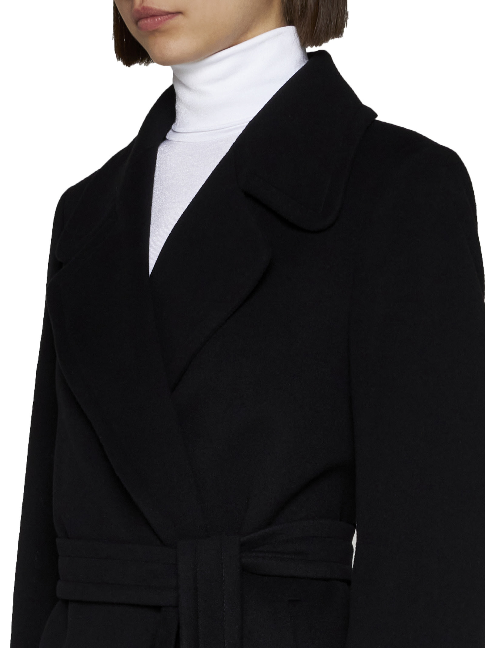 Shop Tagliatore Coat In Black