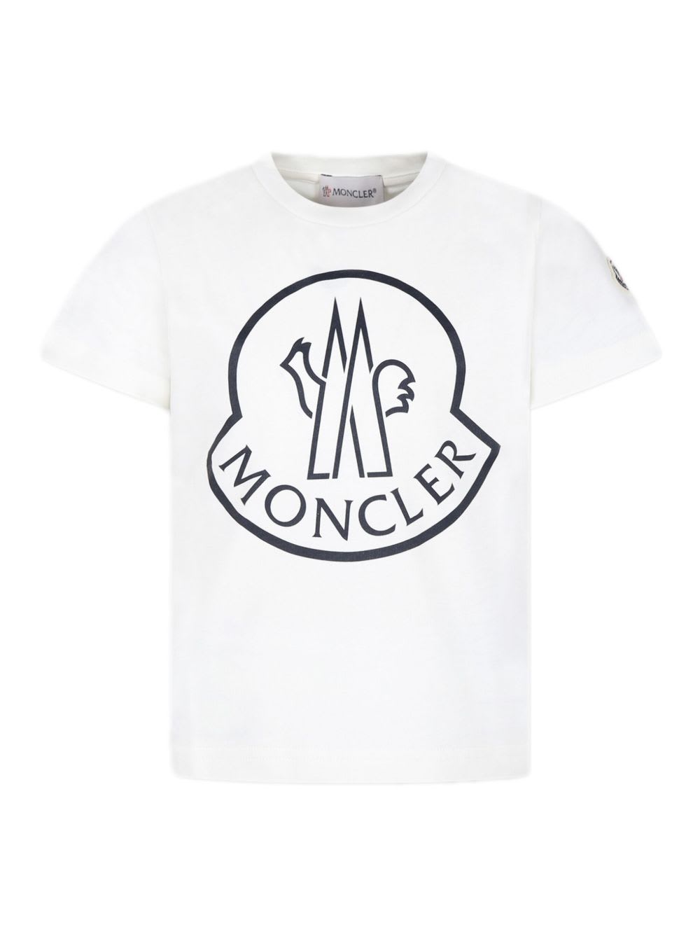 Moncler Enfant Printed T-shirt In White