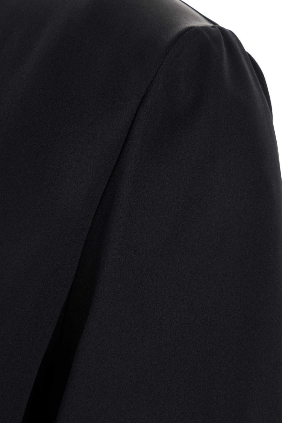 Shop Max Mara Black Silk Blouse In Blu Marino