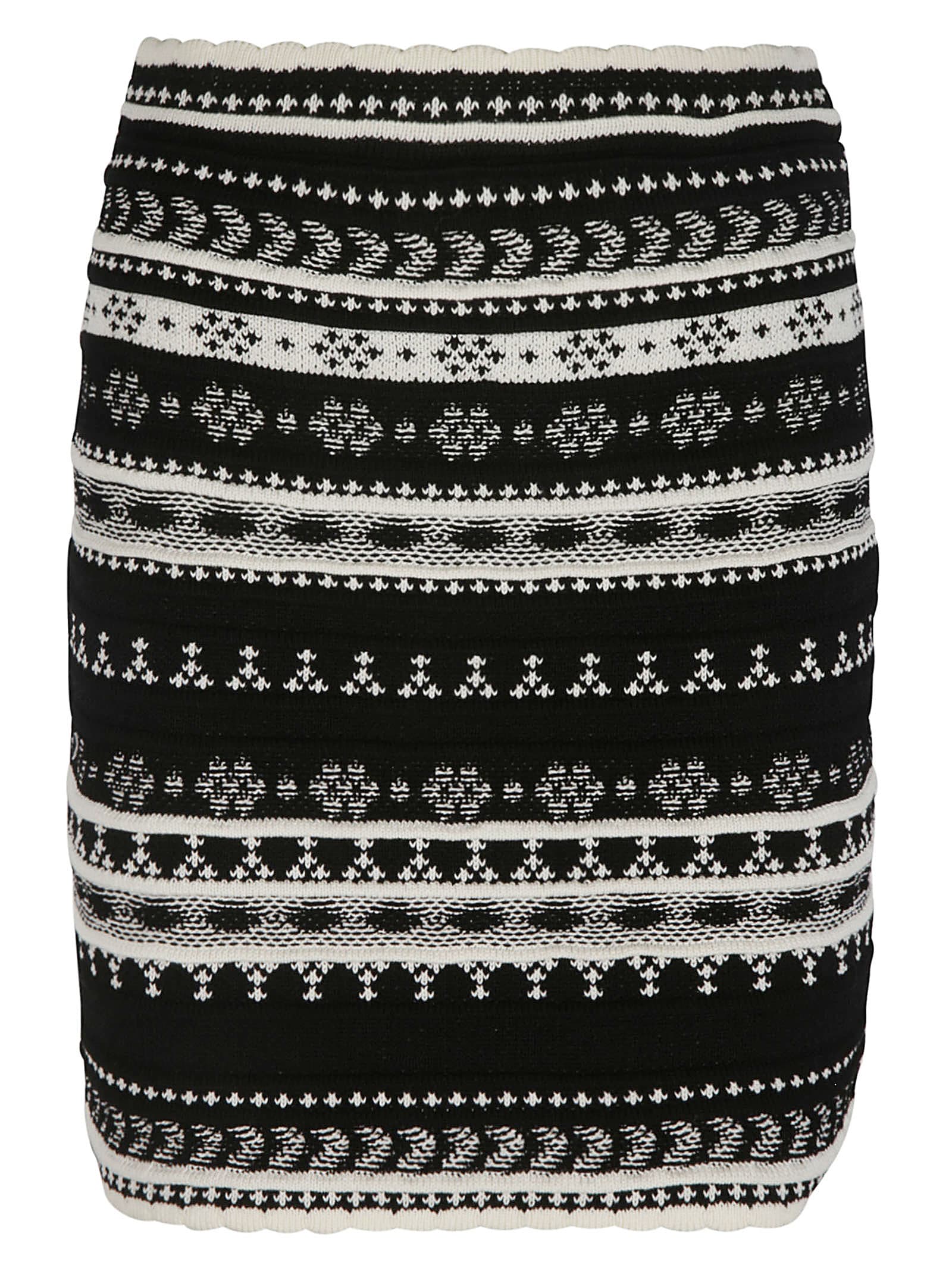 Ermanno Scervino Stripe Patterned Short Skirt