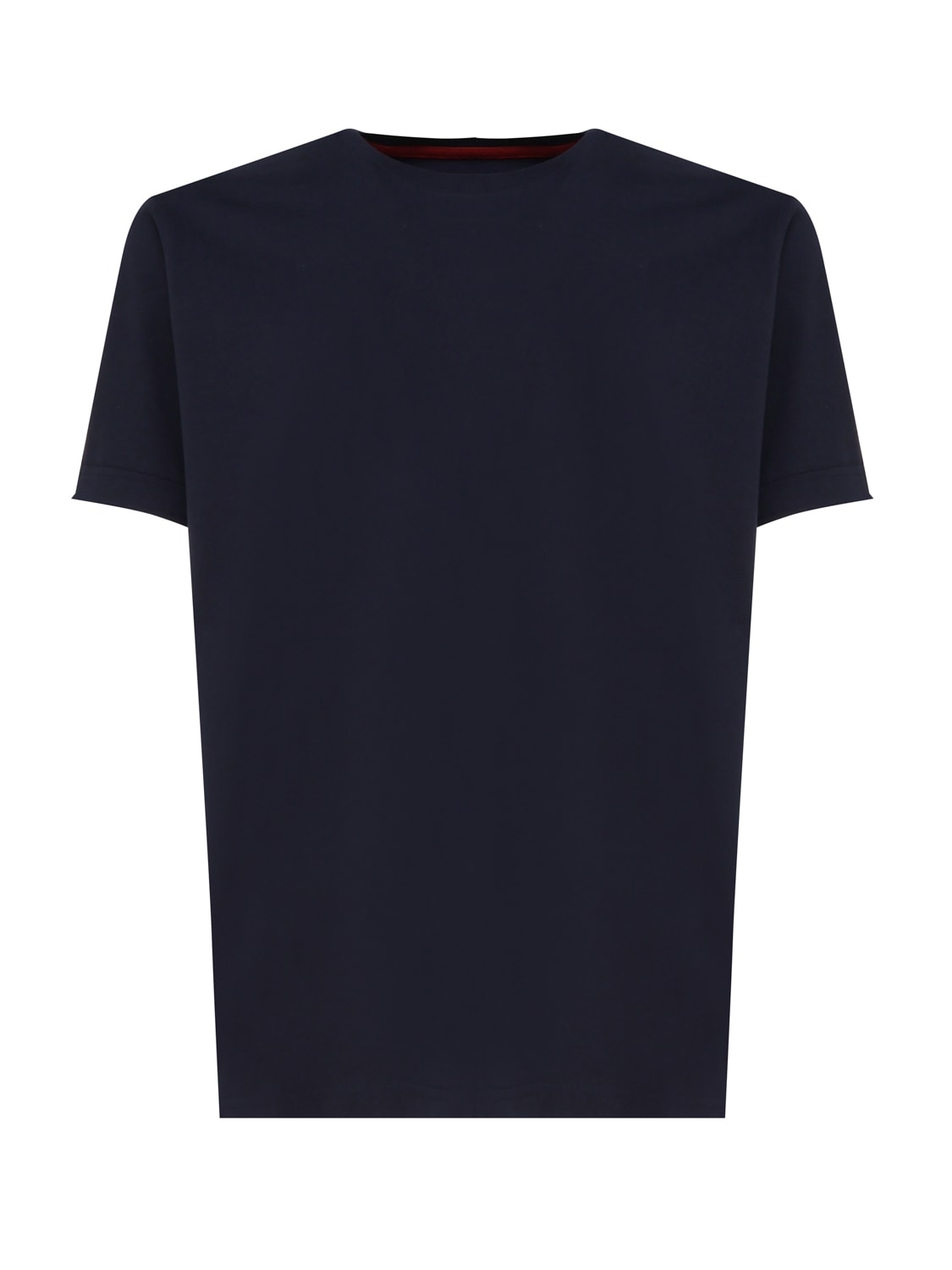 Cotton T-shirt With Contrasting Color Collar