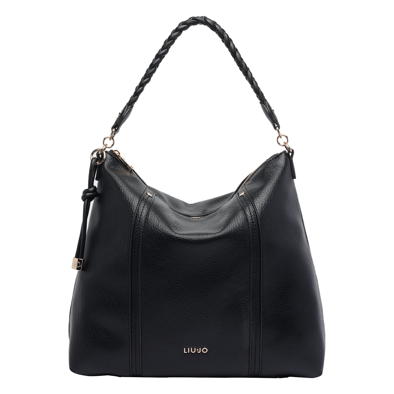 Liu •jo Braided-handle Shoulder Bag In Black