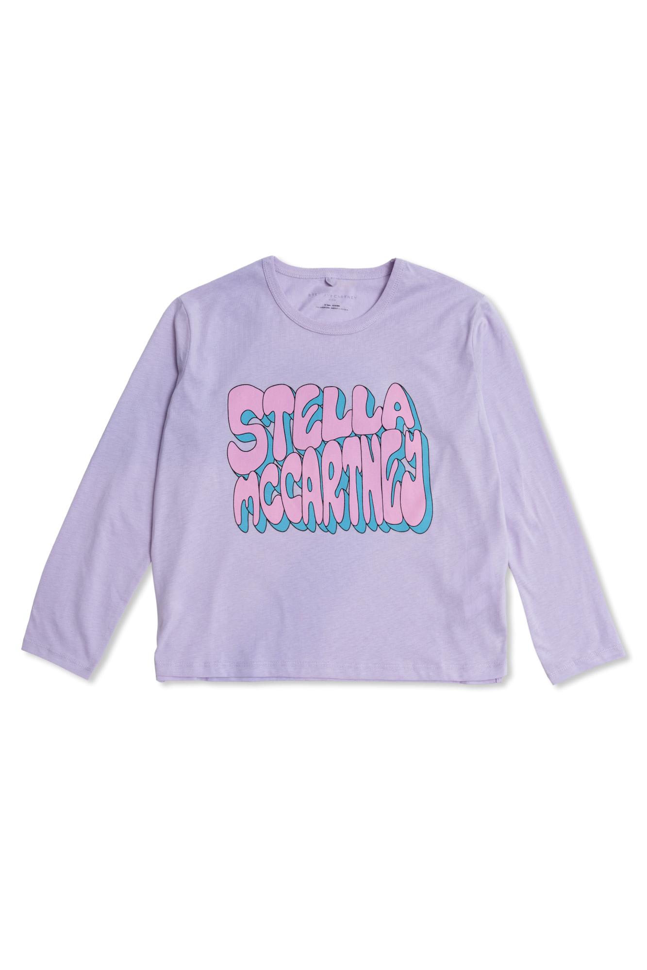 Shop Stella Mccartney Graphic-printed Crewneck T-shirt In Lilac