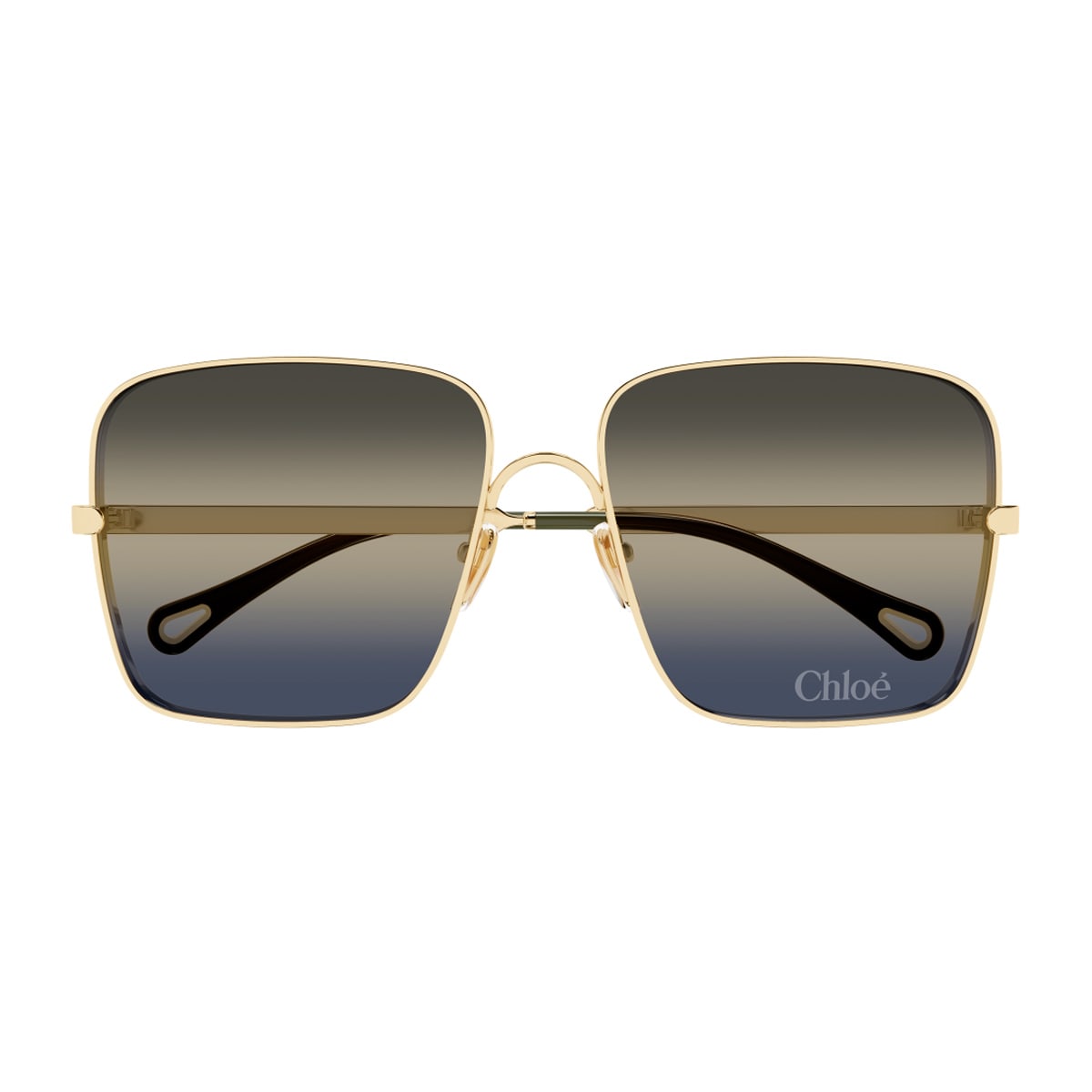 Chloé 61mm Gradient Square Sunglasses In Gold
