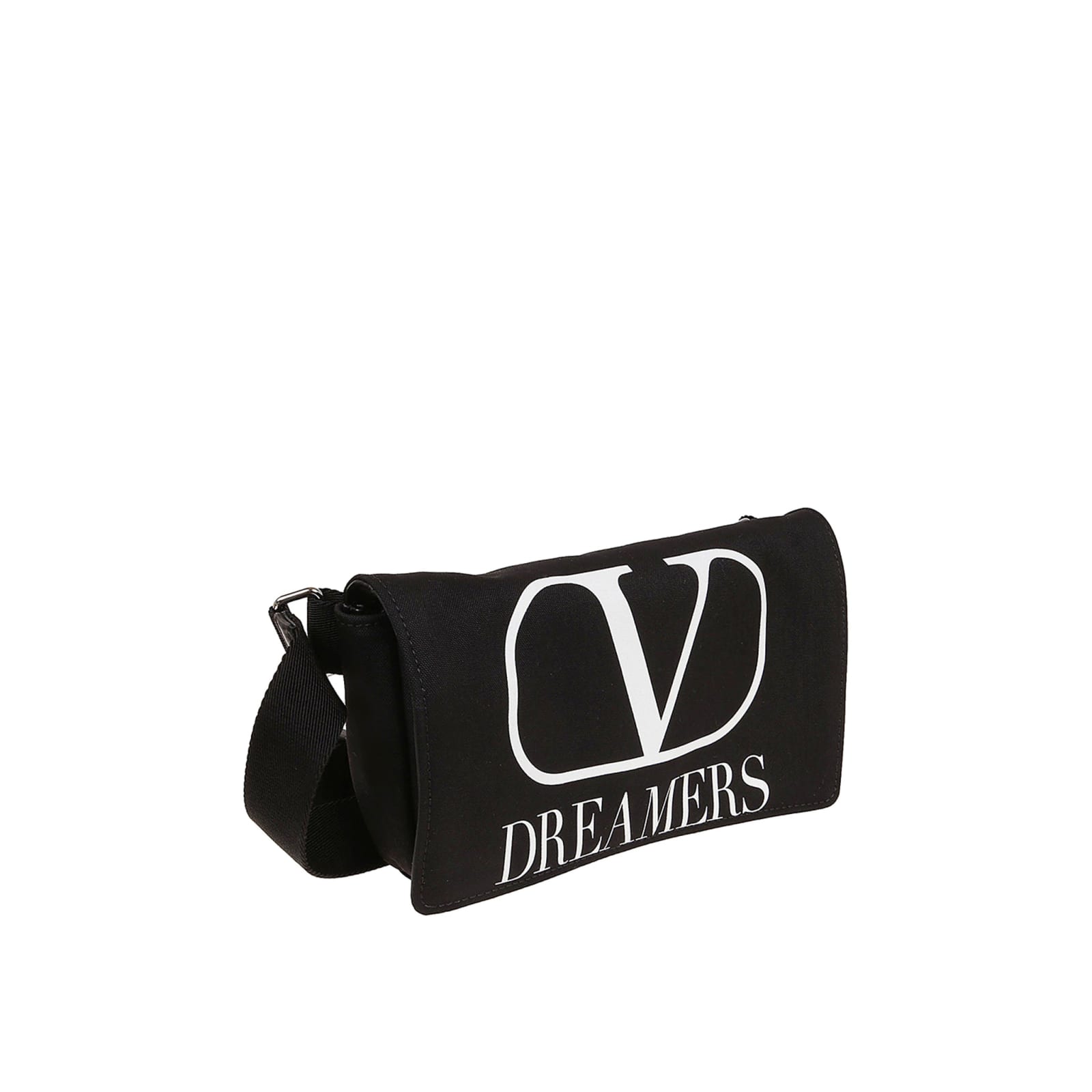 Shop Valentino Garavani Nylon Logo Bag In Black