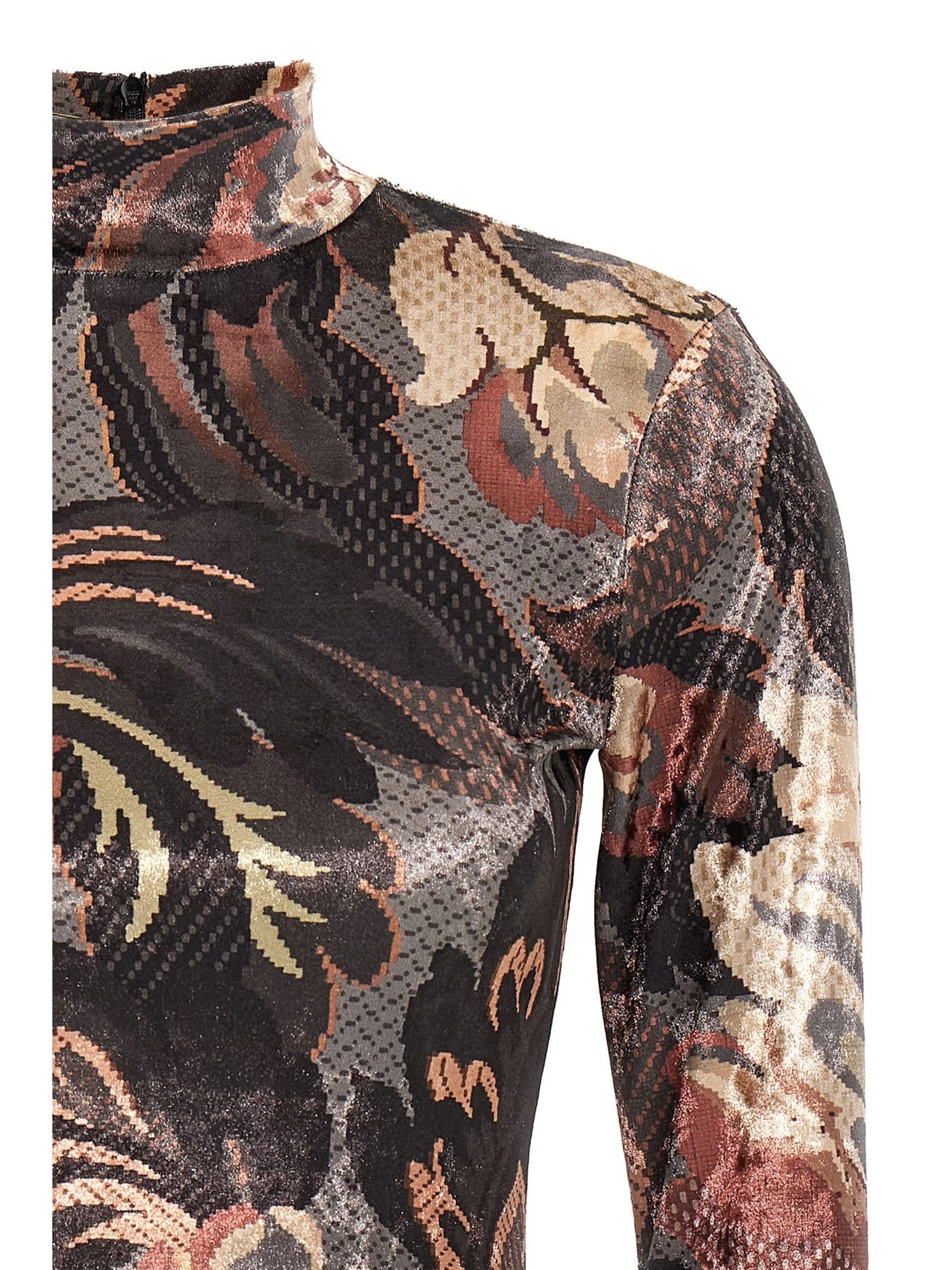 Shop Etro Stretch Chenille Top In Multicolour