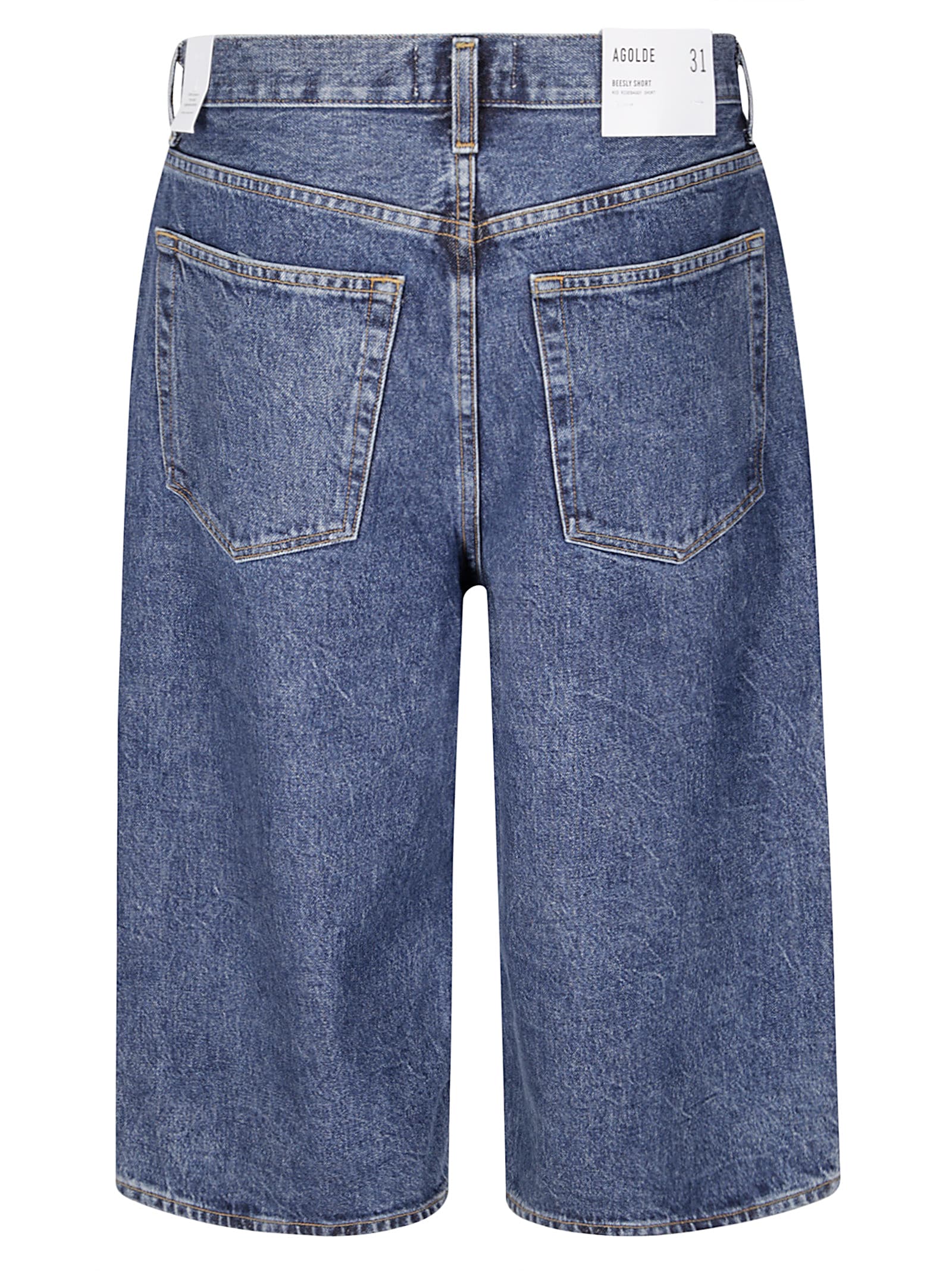 Agolde Beesley Buttoned Denim Shorts
