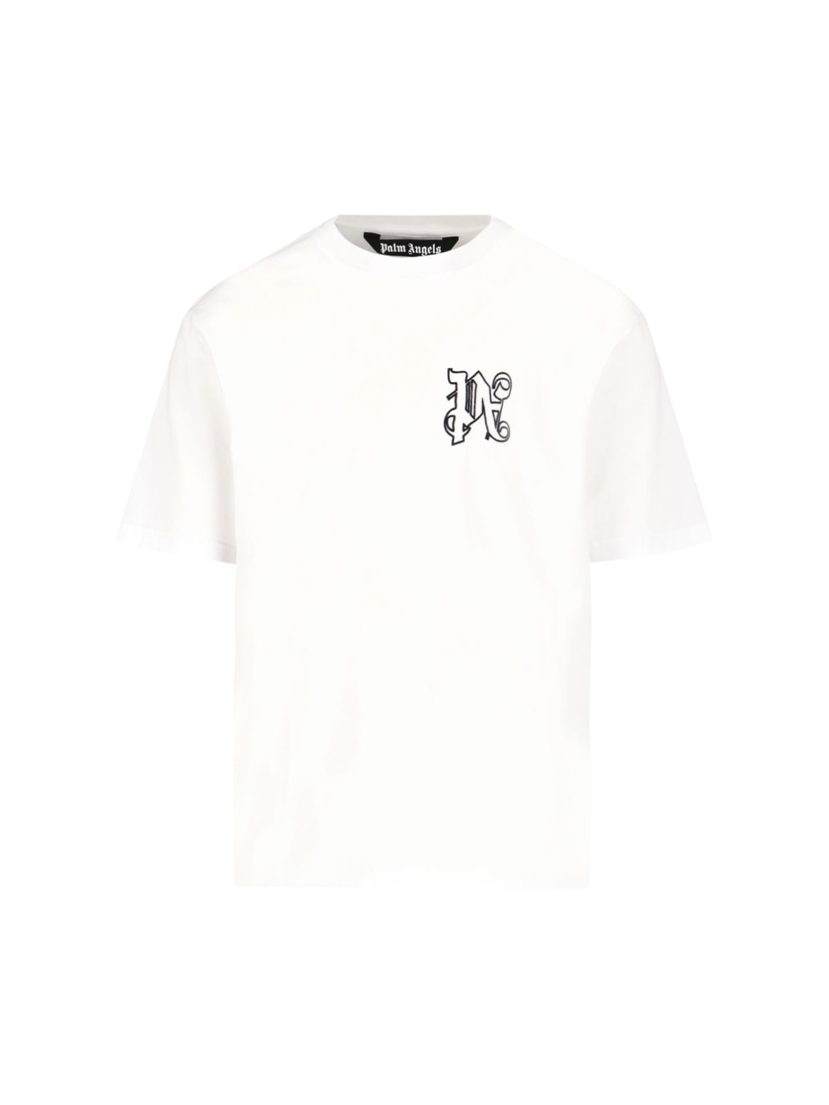 Shop Palm Angels Logo T-shirt In White