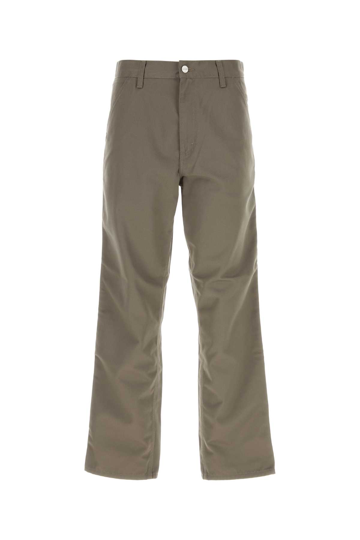 Grey Polyester Blend Simple Pant