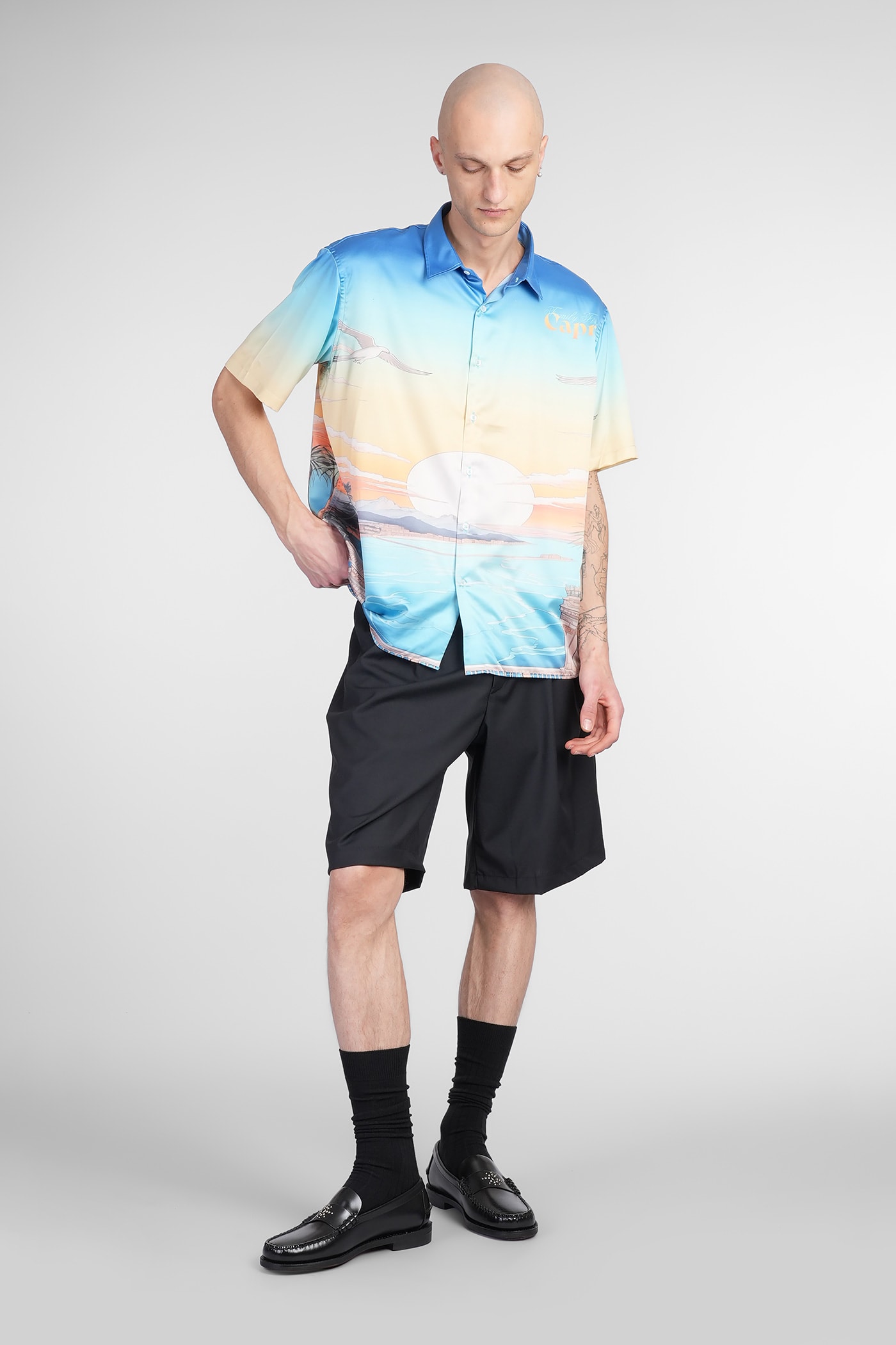 Family First Shorts In Black Polyester In Black