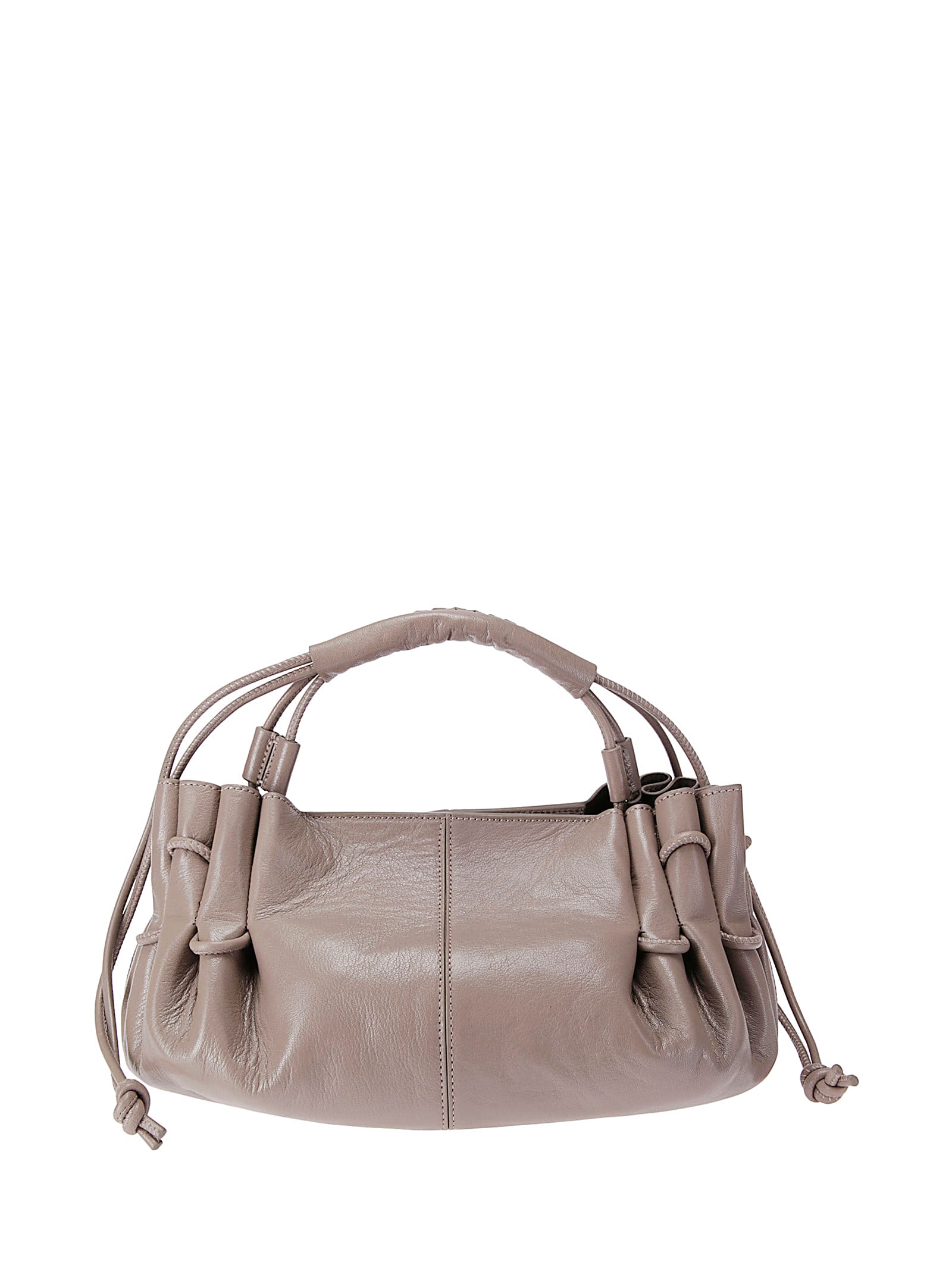Hereu Mini Arta Braided-handle Lambskin Tote Bag In Brown