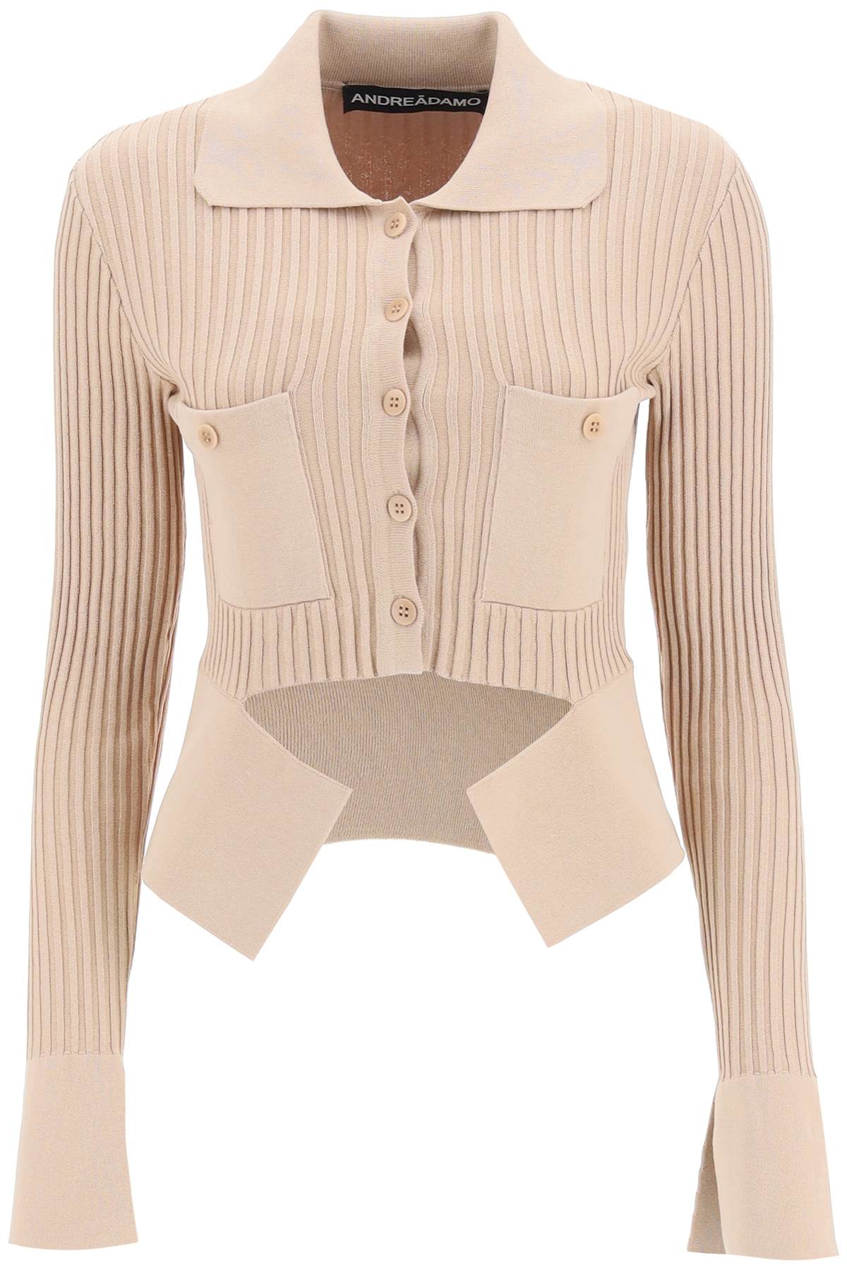 ANDREADAMO Ribbed Cardigan With Cut-out