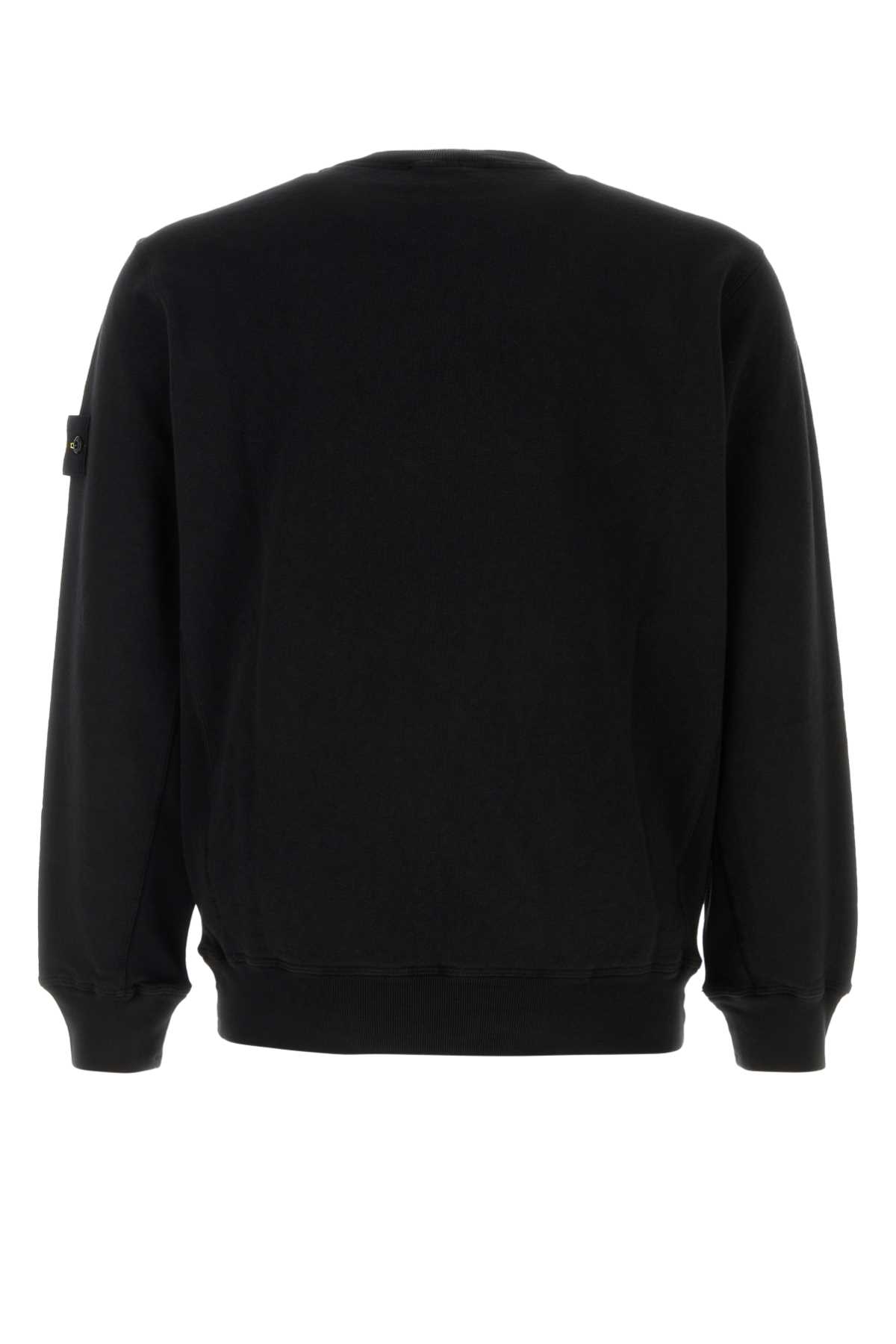 Shop Stone Island Black Cotton Sweatshirt