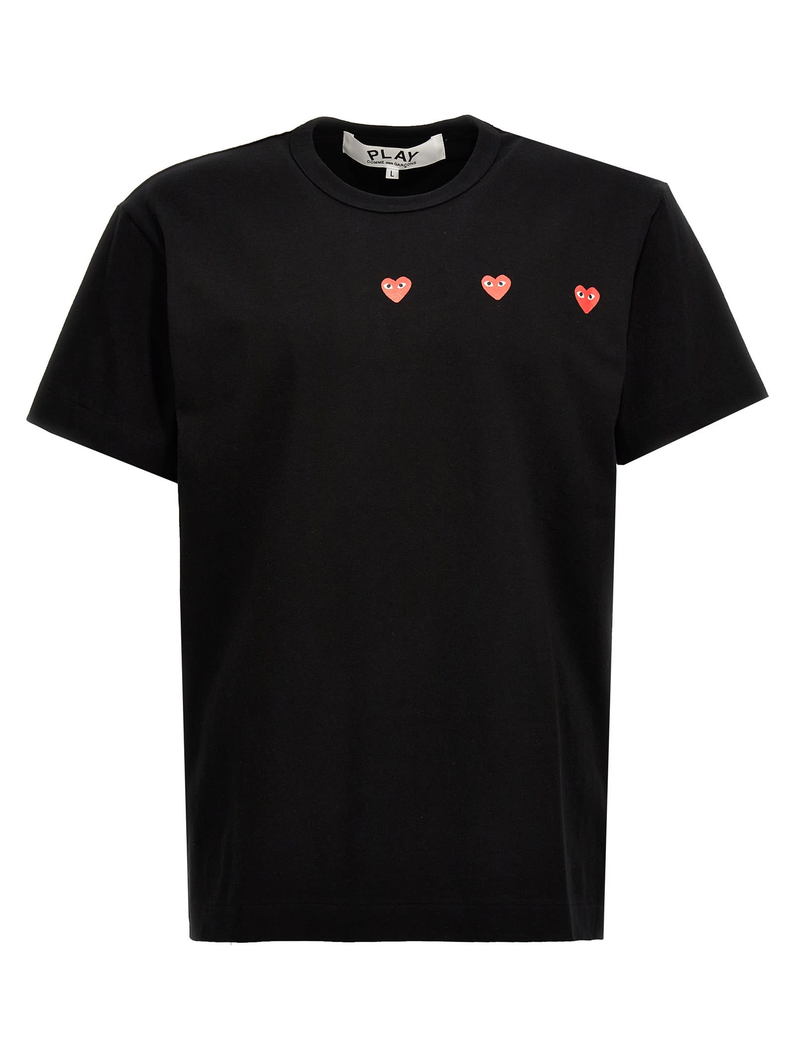 Shop Comme Des Garçons Play Multi Heart T-shirt In Black