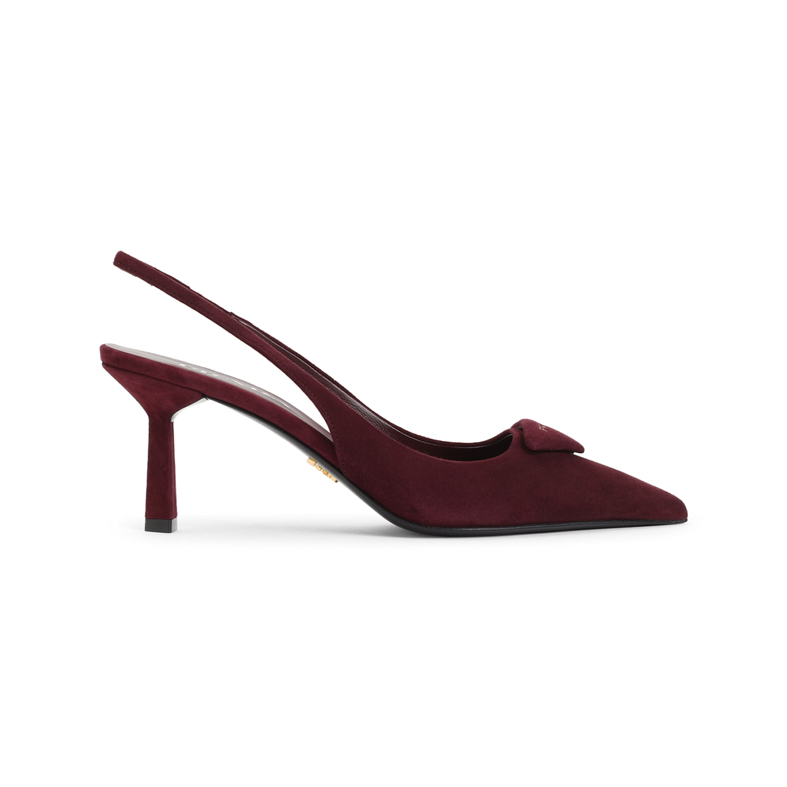 Prada Pointed Toe Leather Slingback Pumps In Burgundy