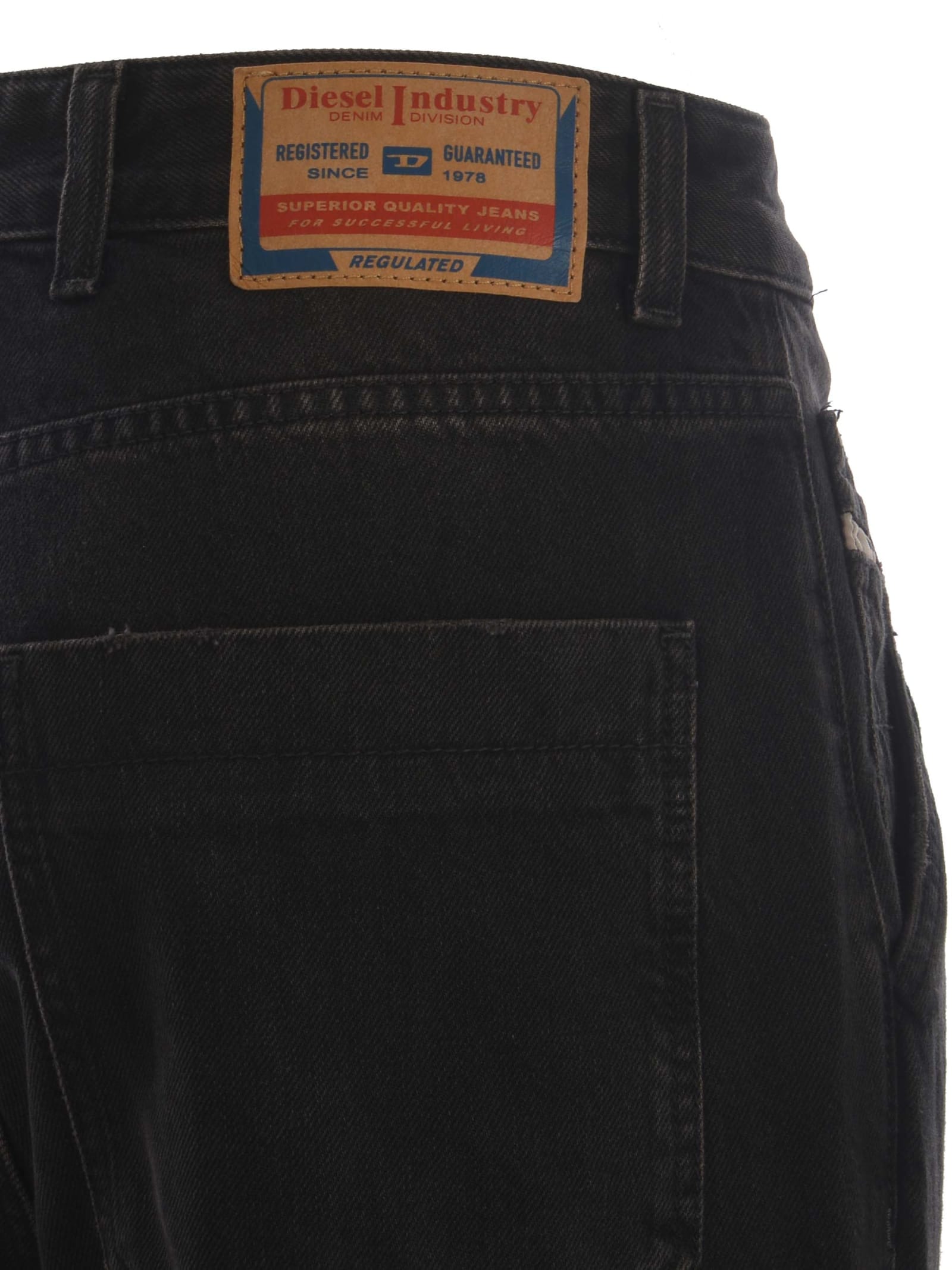 Shop Diesel Jeans  D-sire-cargo Made Of Denim In Nero