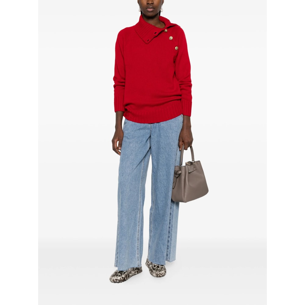 Zadig & Voltaire High-neck Button-detail Sweater In Red