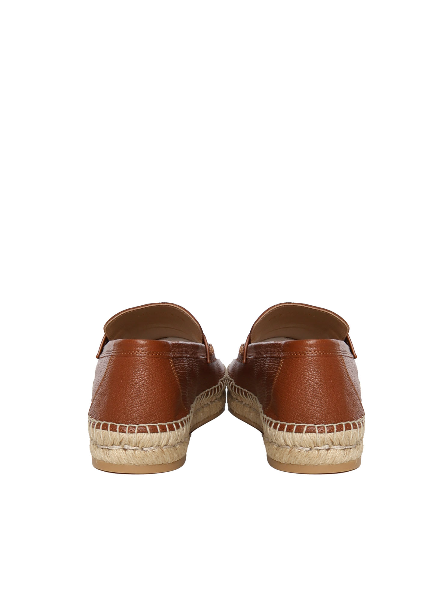 Valentino Garavani Caramel Leather Vlogo Espadrilles In Brown
