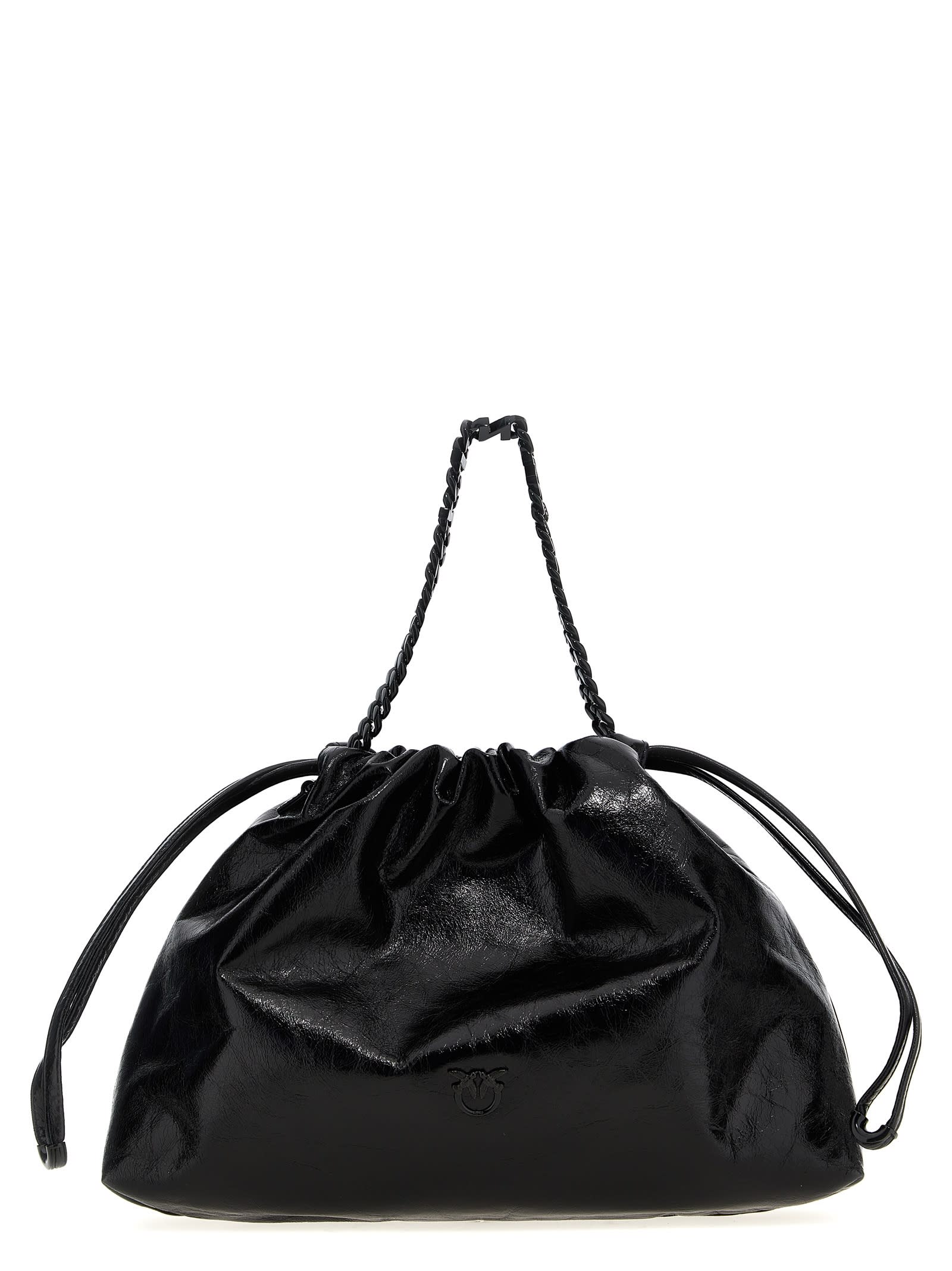 Shop Pinko Chain Handle Tote Shoulder Bag In B Nero Limousine Block Color