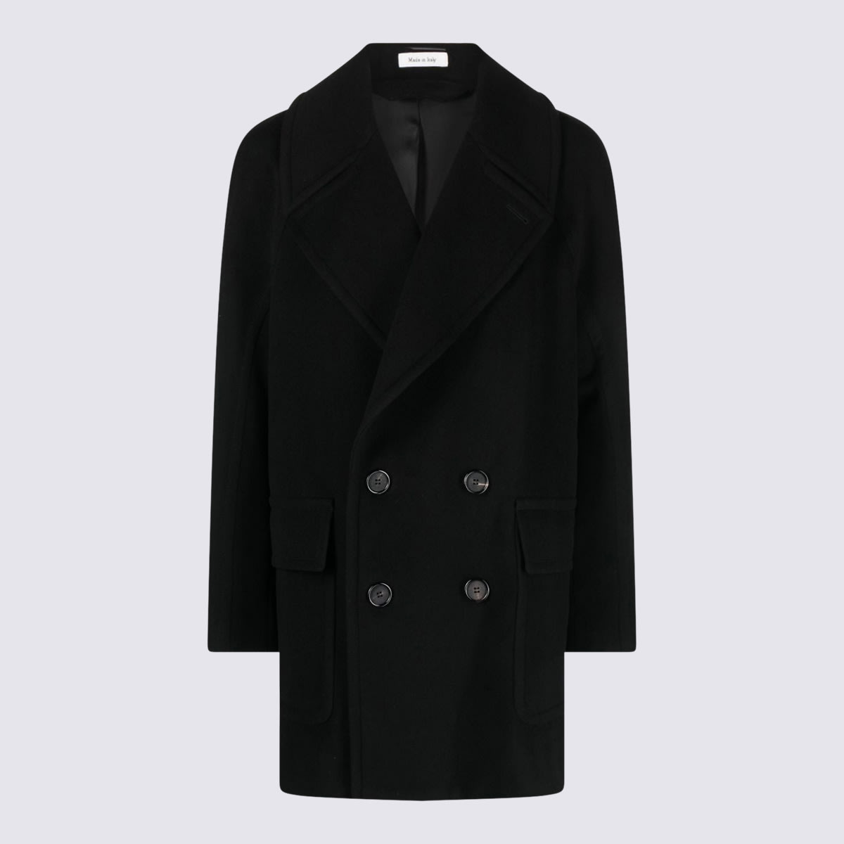 Shop Alexander Mcqueen Black Wool Blend Coat