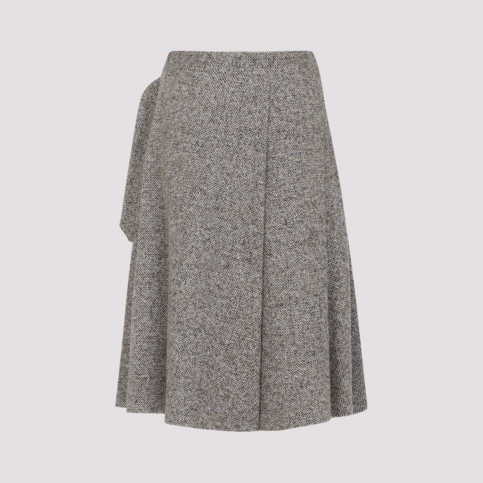 Brunello Cucinelli Women Virgin Wool Midi Skirt In Gray