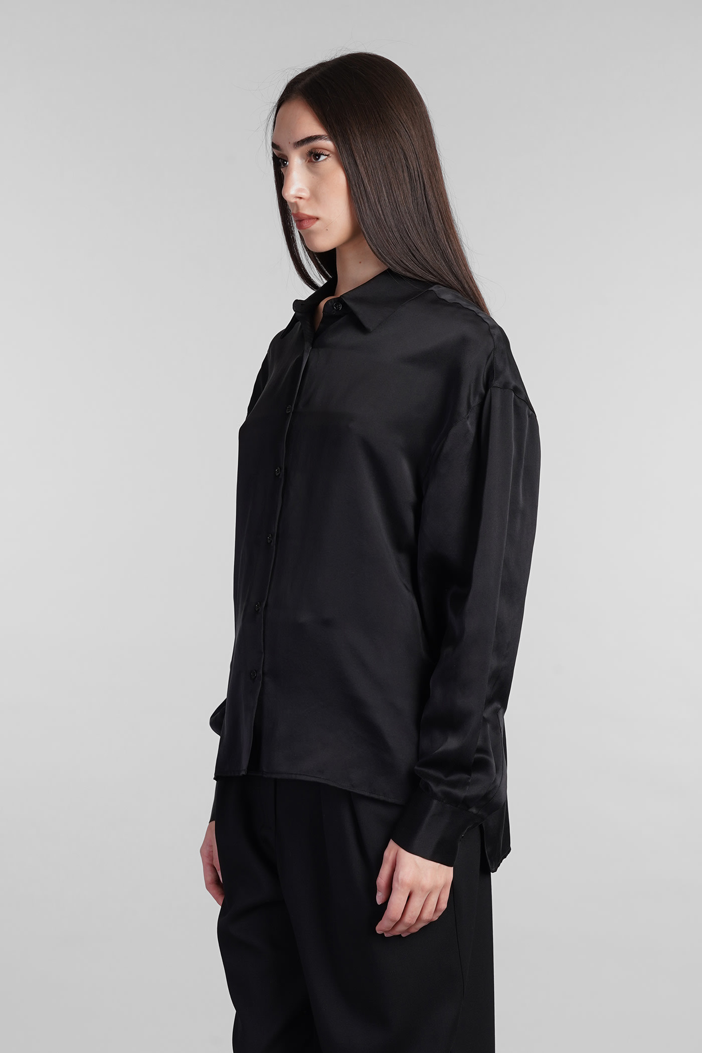 Shop Iro Jarila Shirt In Black Silk