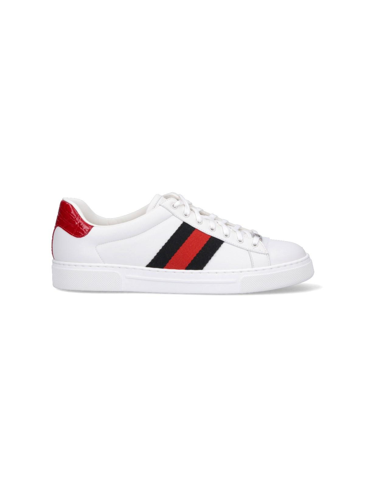 Shop Gucci Ace Low-top Sneakers In White