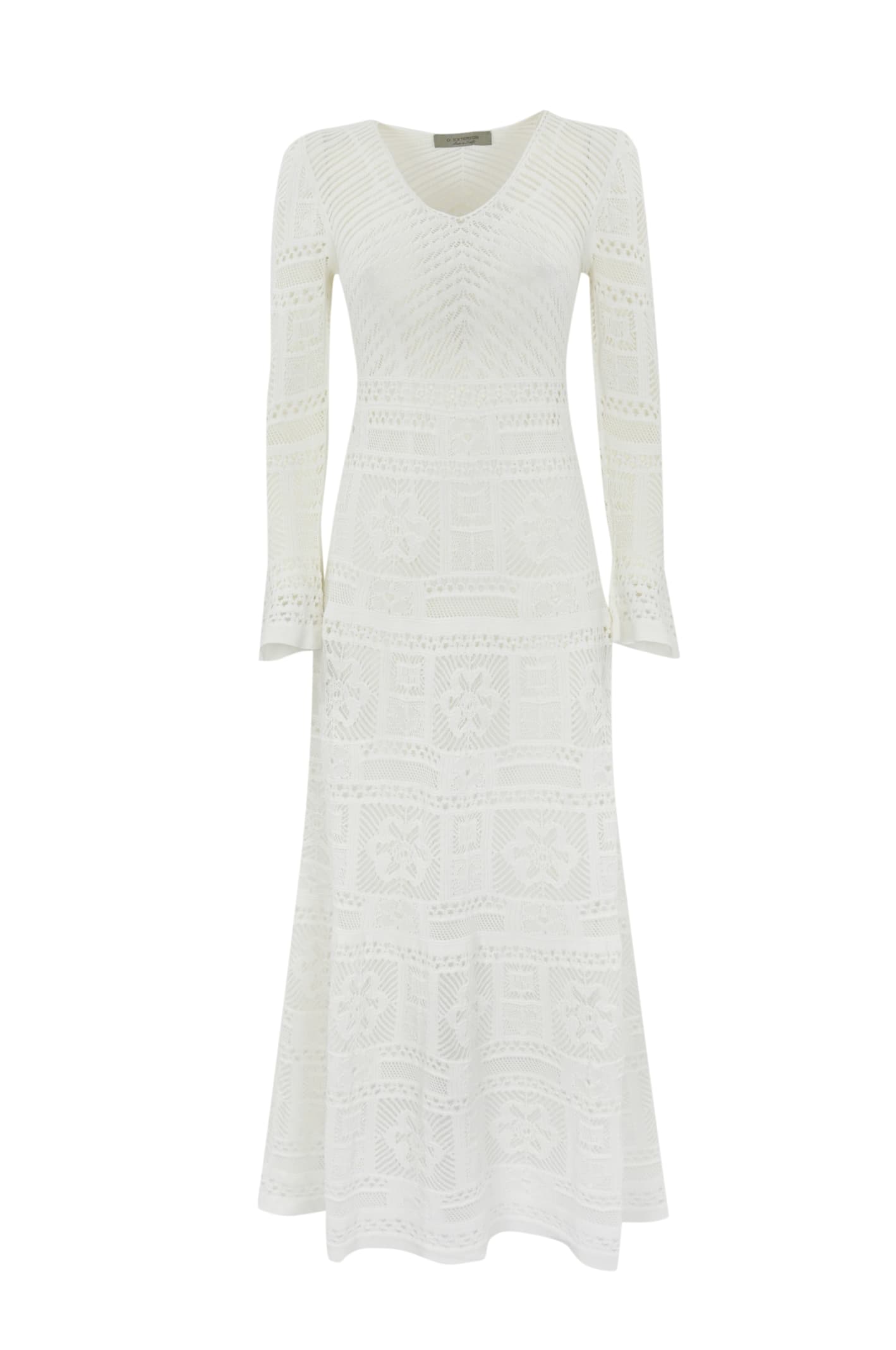 D. Exterior Long Cotton Patchwork Dress